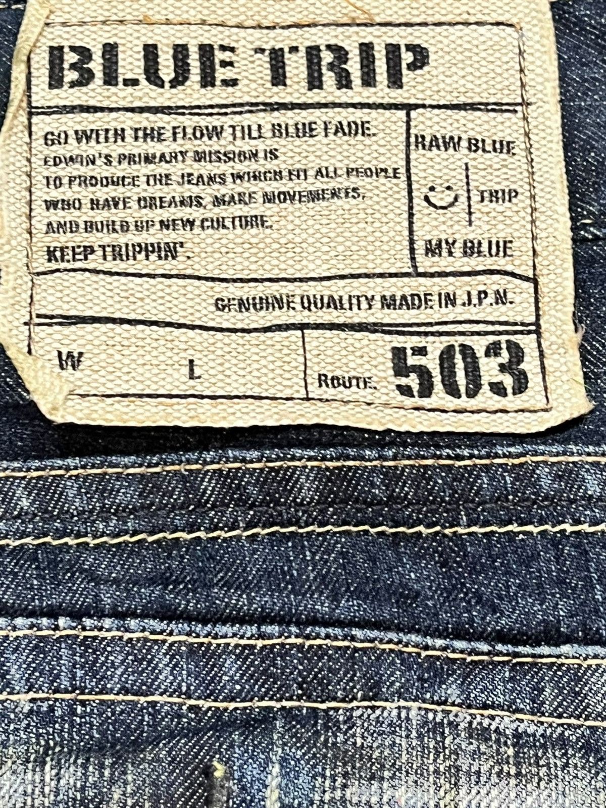 Edwin Vintage Edwin 503 Bluetrip Flare Mudwash Whiskers Denim Size US 31 - 8 Thumbnail