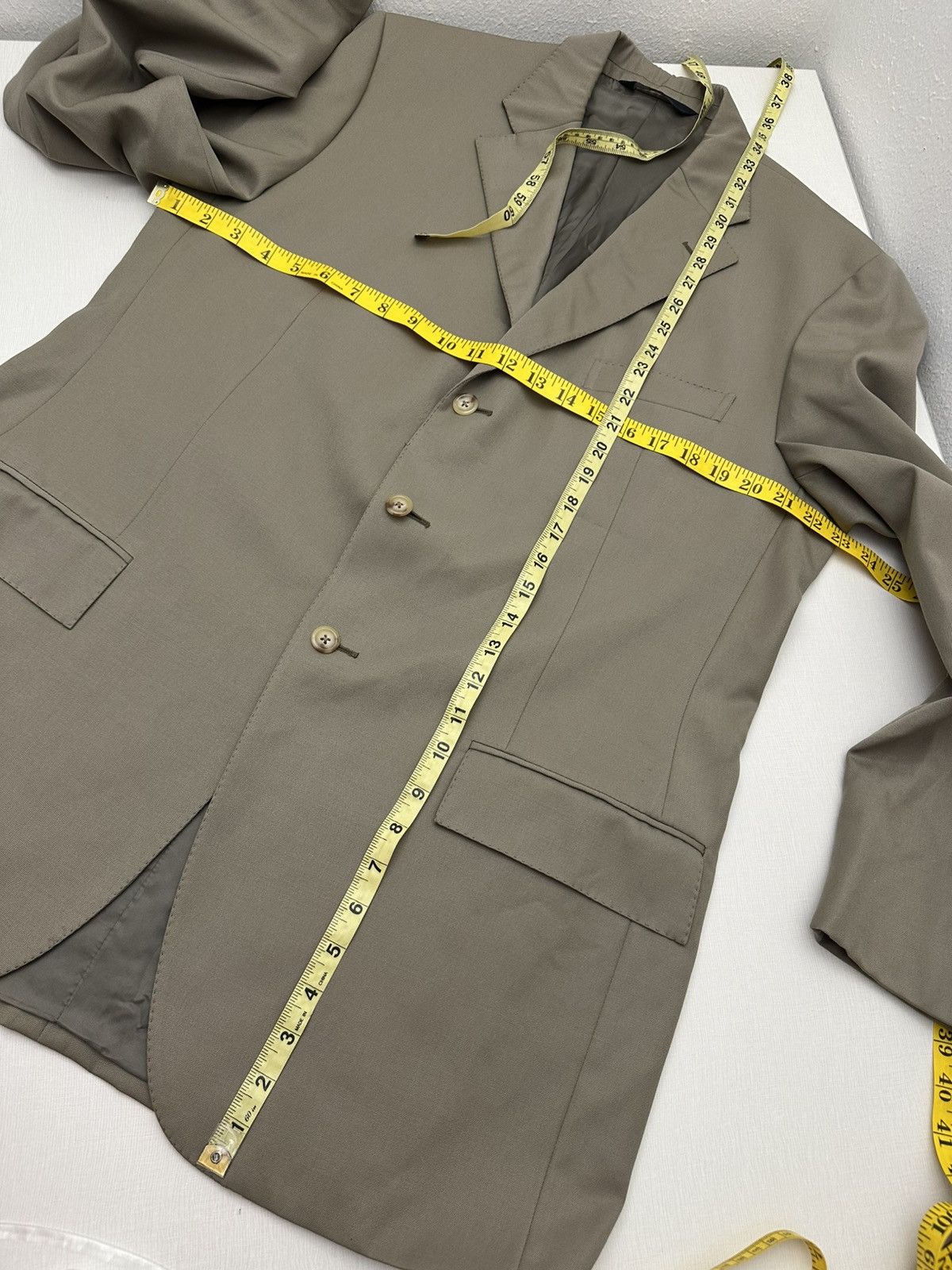 Polo Ralph Lauren Polo RL 100% Virgin Wool Blazer 44L Taupe Made in Italy Size 44L - 8 Thumbnail