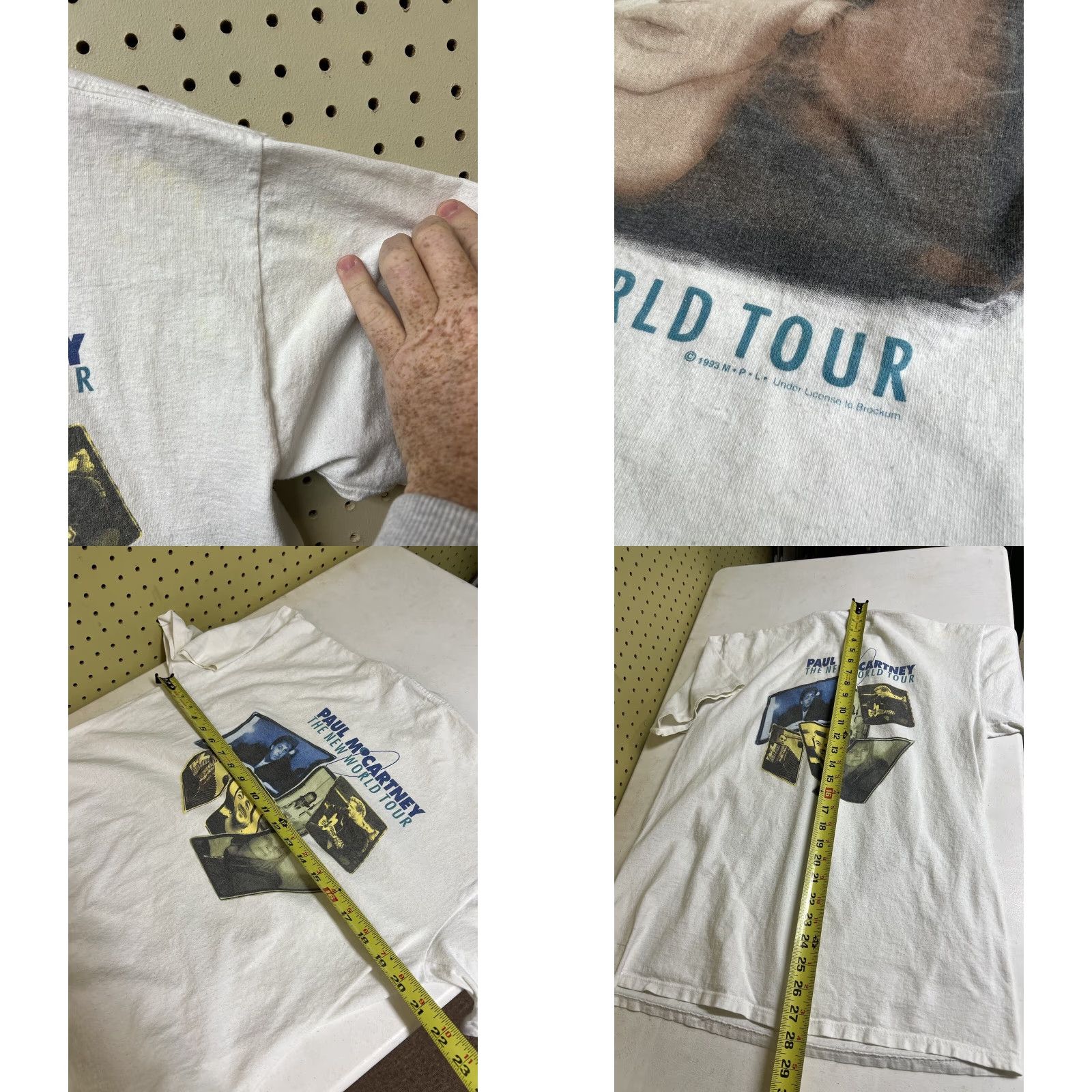Vintage VINTAGE Paul McCartney Shirt L White The New World Tour 1993 Concert Tee As Is Size US L / EU 52-54 / 3 - 9 Thumbnail