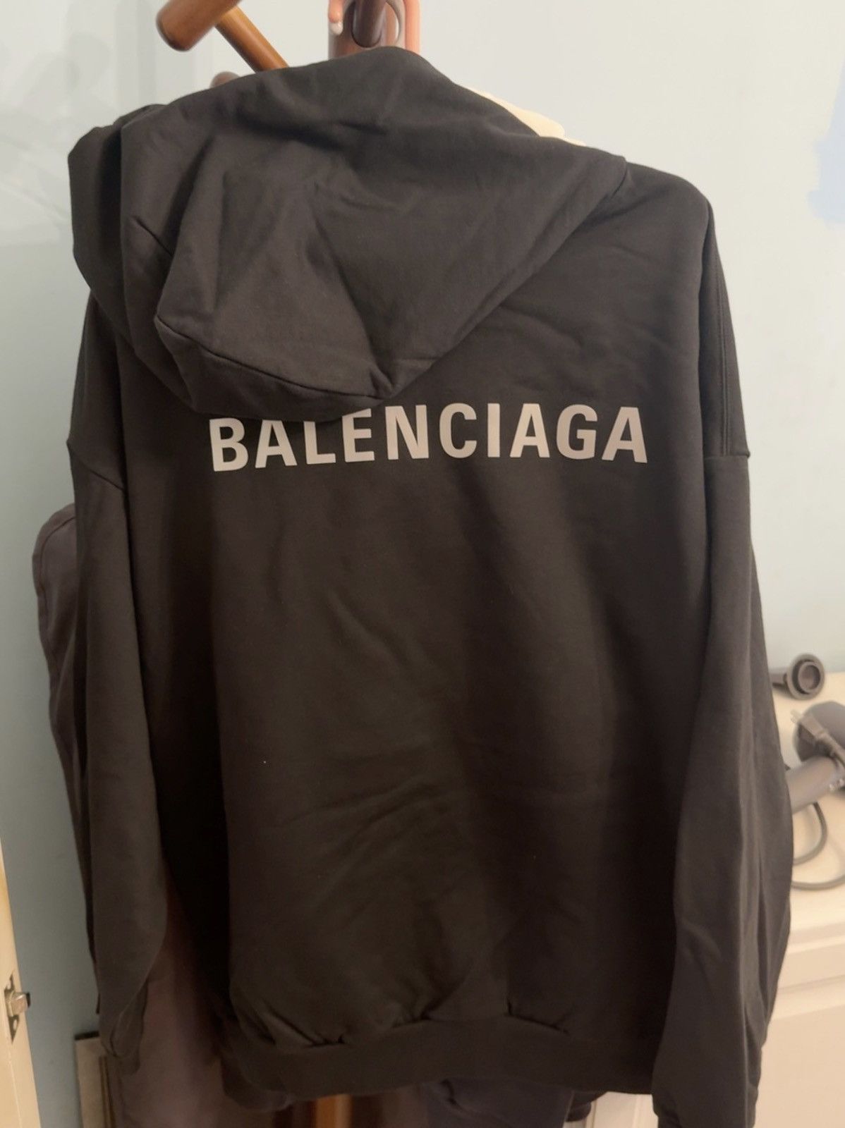 Balenciaga balenciaga logo black hoodie -DMC Size US XL / EU 56 / 4 - 8 Thumbnail