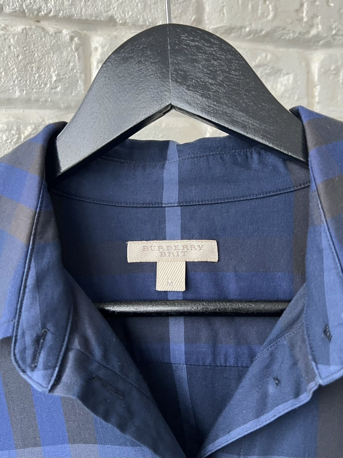 Burberry Burberry Brit Navy Blue Nova Check Button Up Shirt Size M / US 6-8 / IT 42-44 - 3 Thumbnail