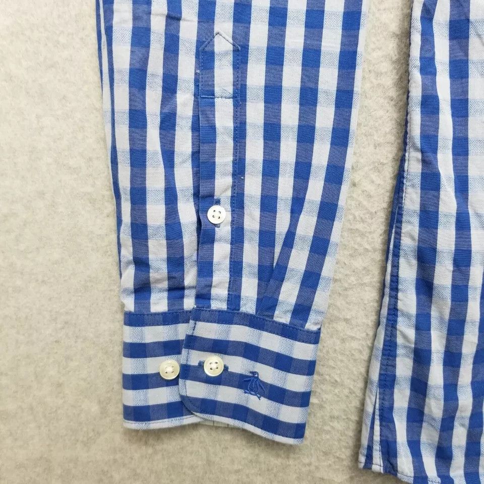 Original Penguin Penguin Shirt Mens 15 32/33 Check Casual Long Sleeve Size US L / EU 52-54 / 3 - 3 Thumbnail