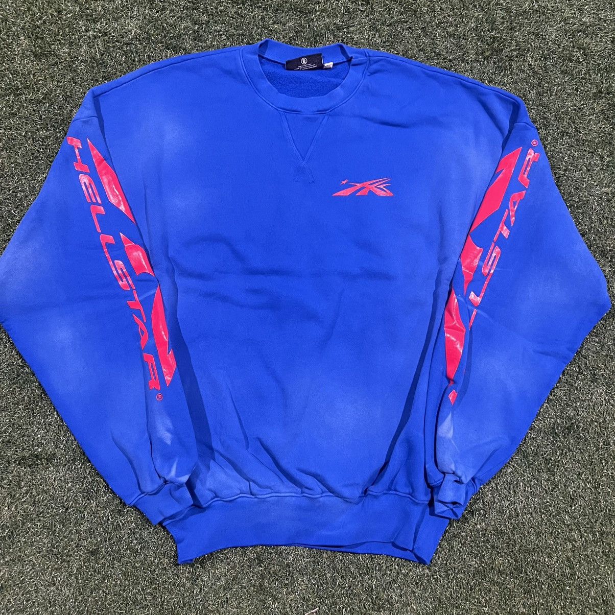 HELLSTAR Hellstar Sports CrewNeck Blue/Red Sz Medium | Grailed