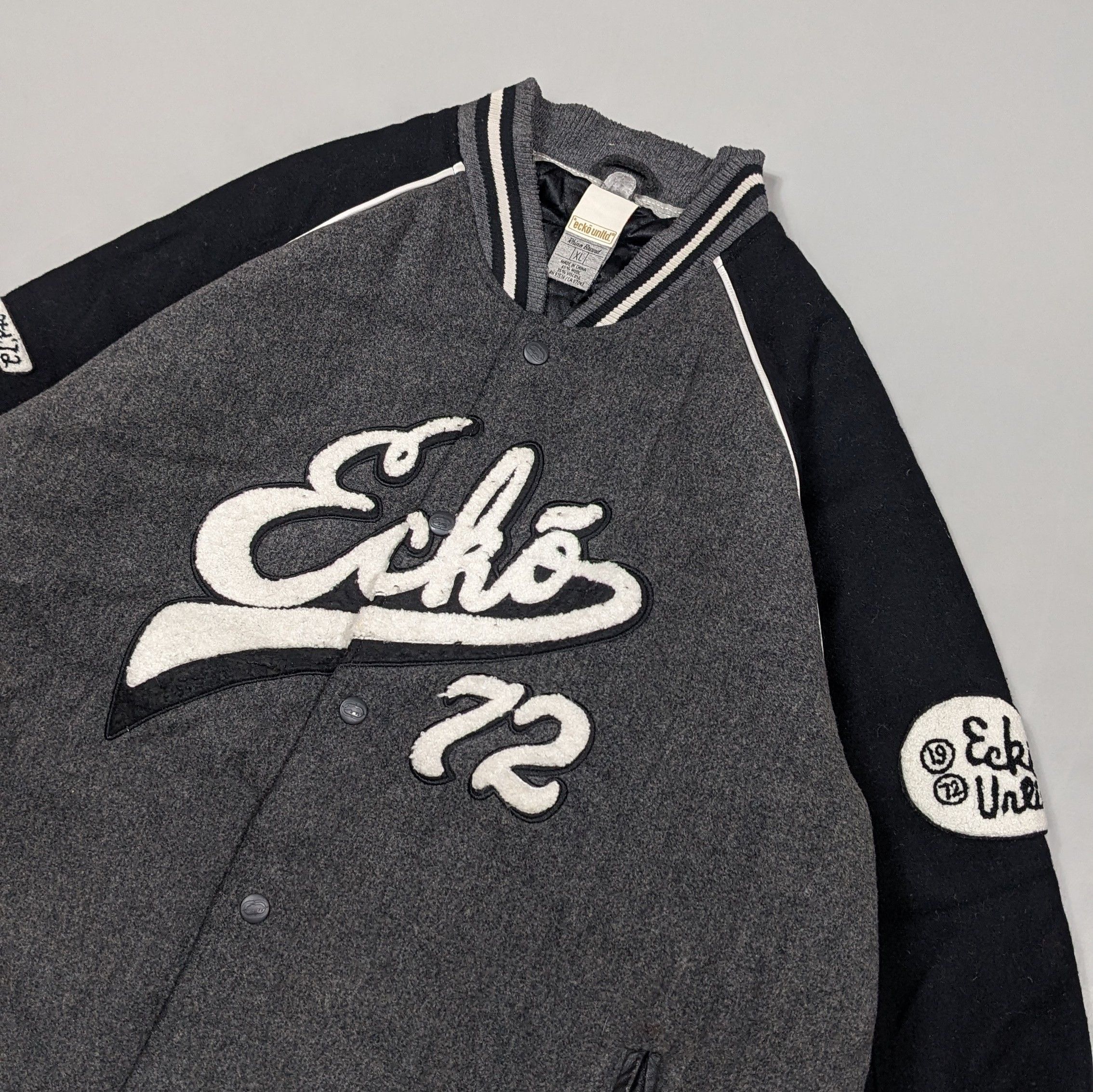 Ecko Unltd. × Vintage Vintage 90s Ecko Letterman Varsity Wool Jacket Size US XL / EU 56 / 4 - 2 Thumbnail