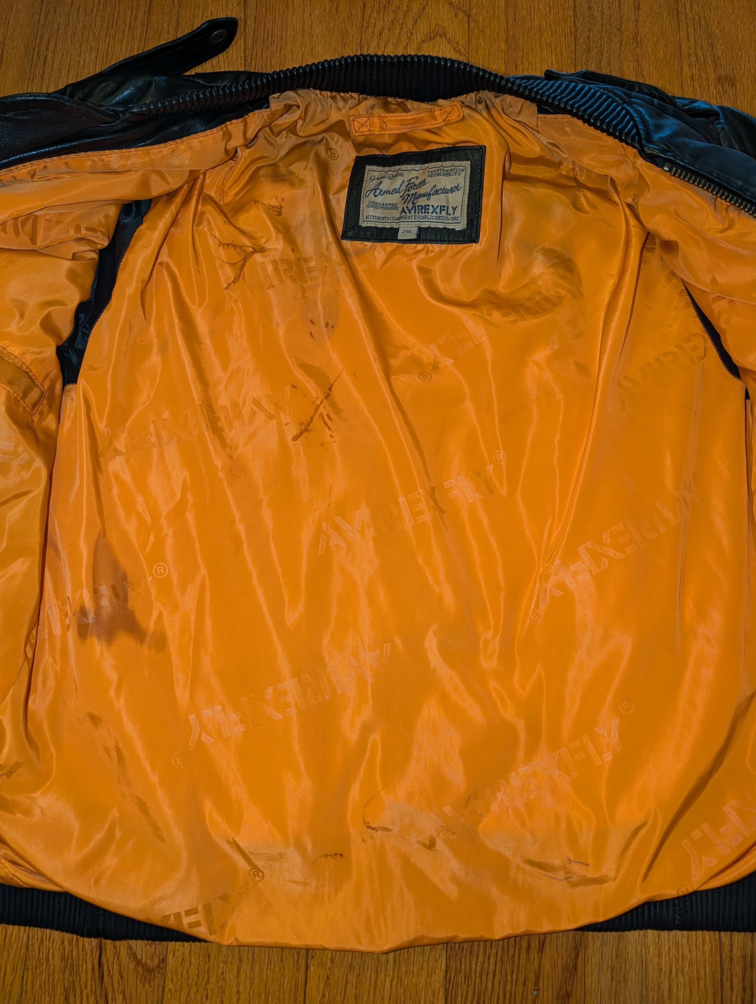 Avirex Vintage 2010 Avirex Fly Armed Force A1702 Leather Jacket Size US XXL / EU 58 / 5 - 7 Thumbnail