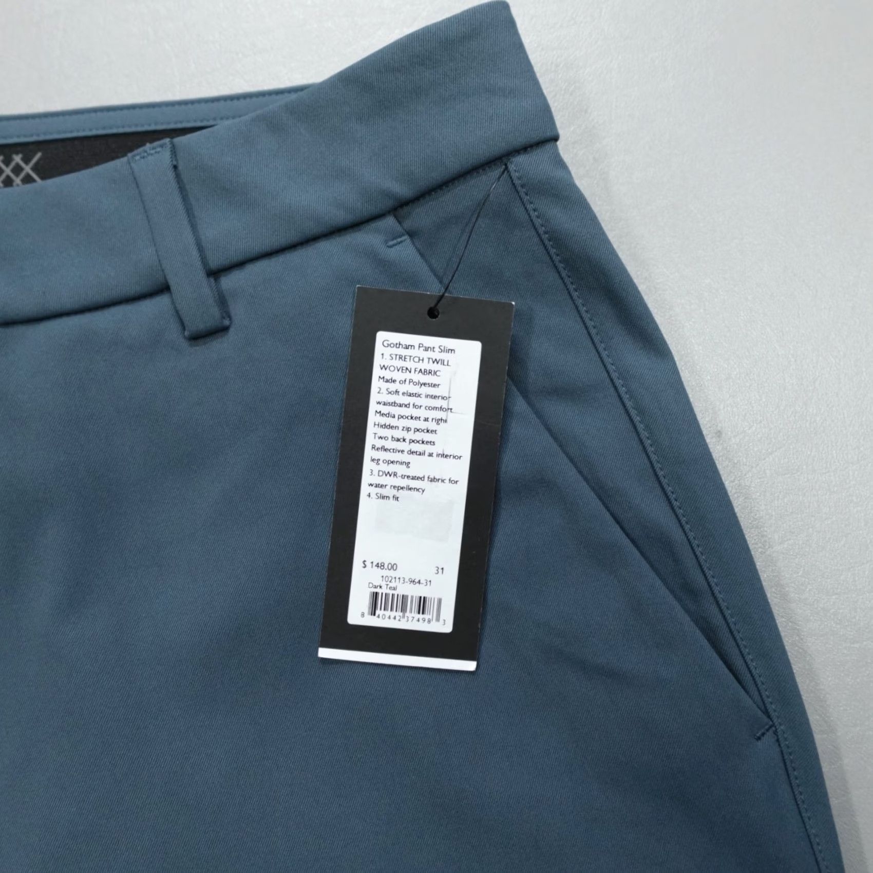 Rhone Rhone Gotham Slim Fit Stretch Pants Dark Teal Men’s 31x33 Athletic 48 Size US 31 - 2 Thumbnail