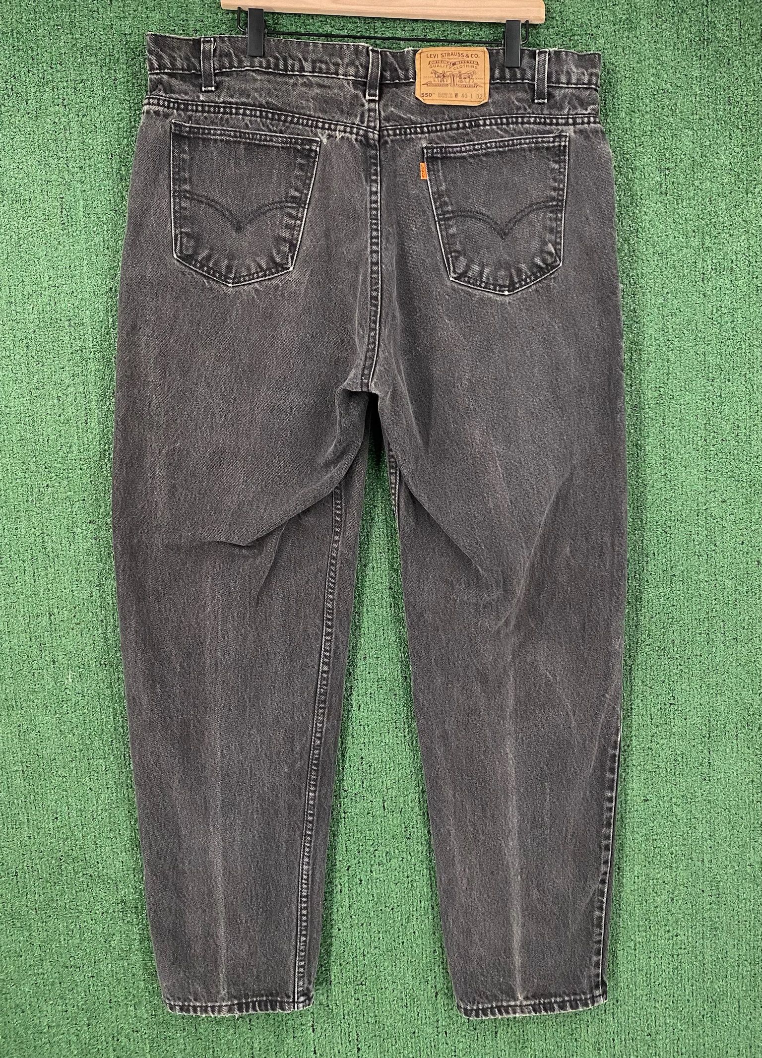 Levi's Vintage Clothing 90’s Levi's 550 Orange Tab Relaxed Black Jeans 38”x 31” Size US 38 / EU 54 - 4 Thumbnail
