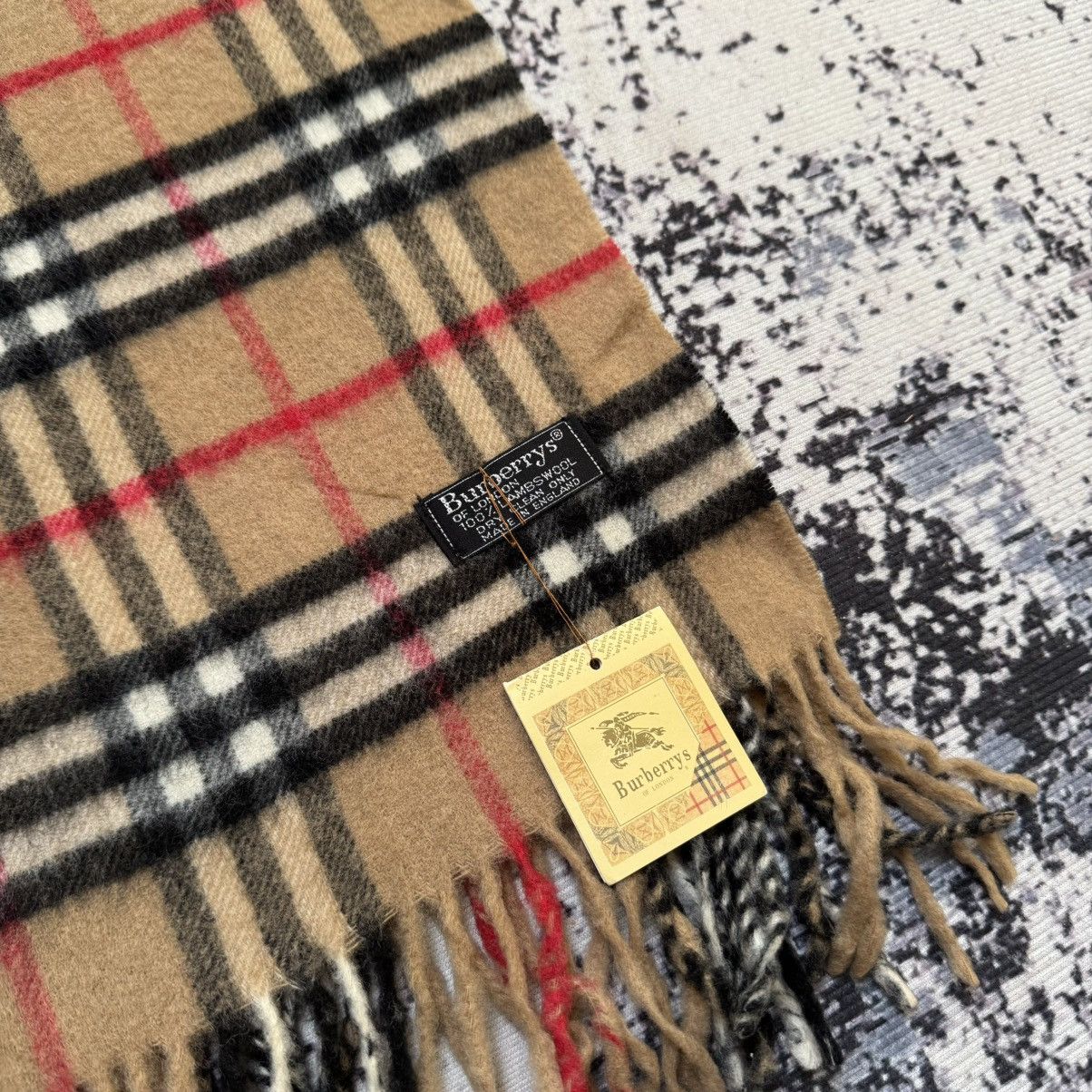 Burberry × Vintage NEW Burberry scarf full pattern vintage lambswool london Size ONE SIZE - 3 Thumbnail