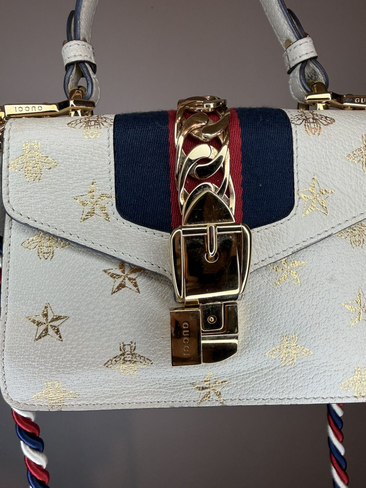 Gucci Gucci Mini Sylvie Calfskin Bee Star Bag Size ONE SIZE - 14 Thumbnail
