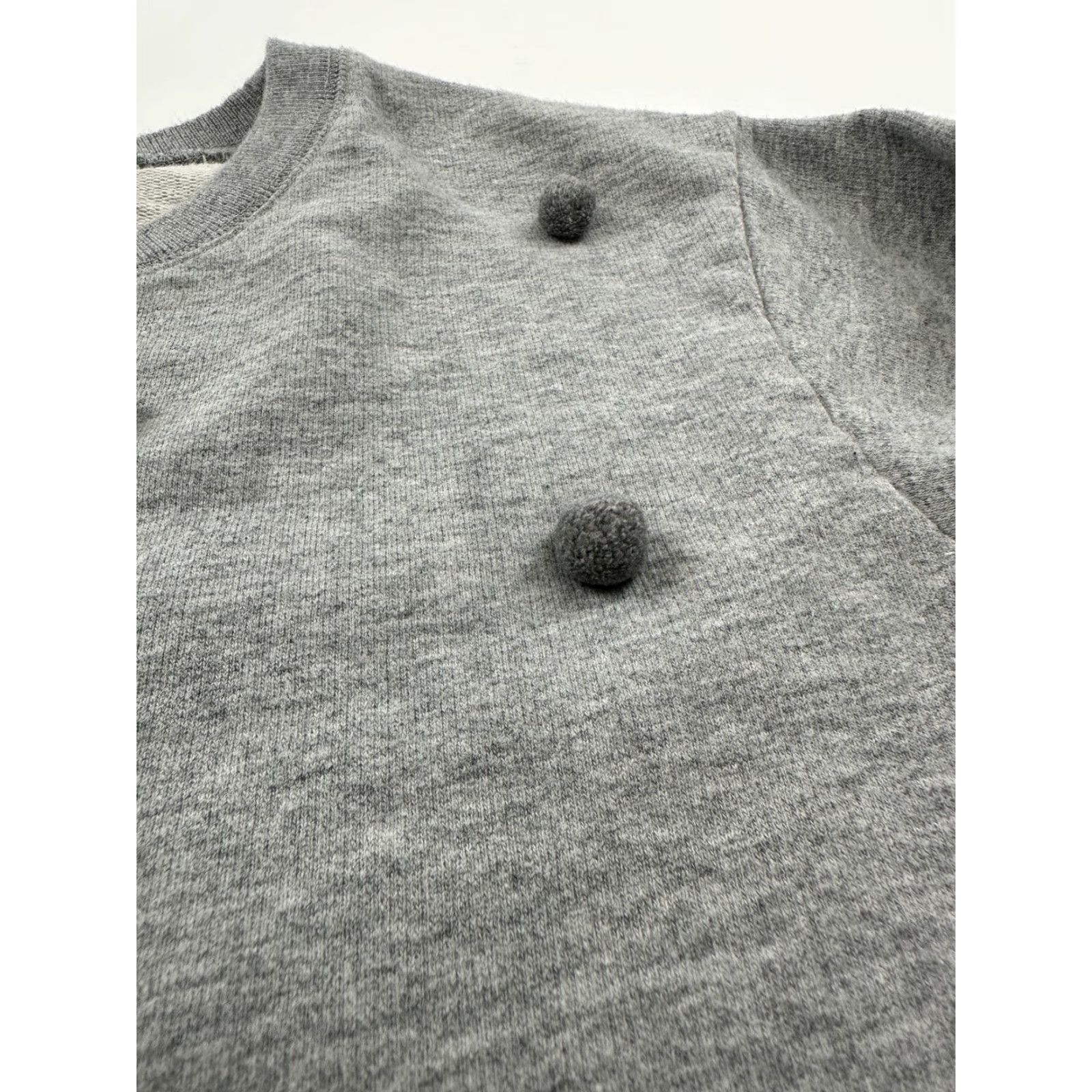 J.Crew J.CREW Gray Pom Pom Sweater Pullover Womens Medium Cotton Crewneck Classic Preppy Size M / US 6-8 / IT 42-44 - 3 Thumbnail