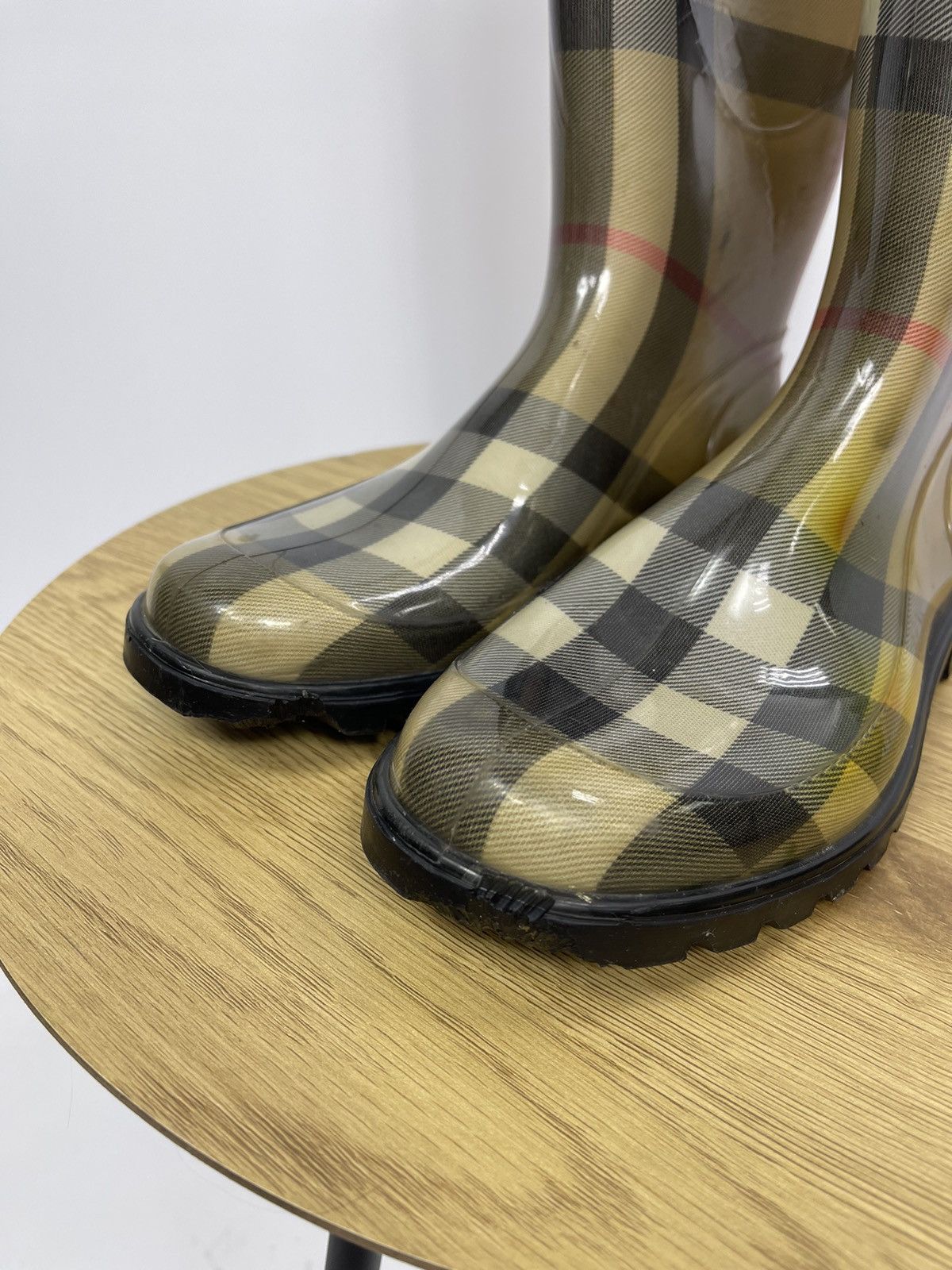 Burberry Burberry Womens Rain Boots Size 37 Nova Haymarket Vintage Size US 7 / IT 37 - 2 Thumbnail