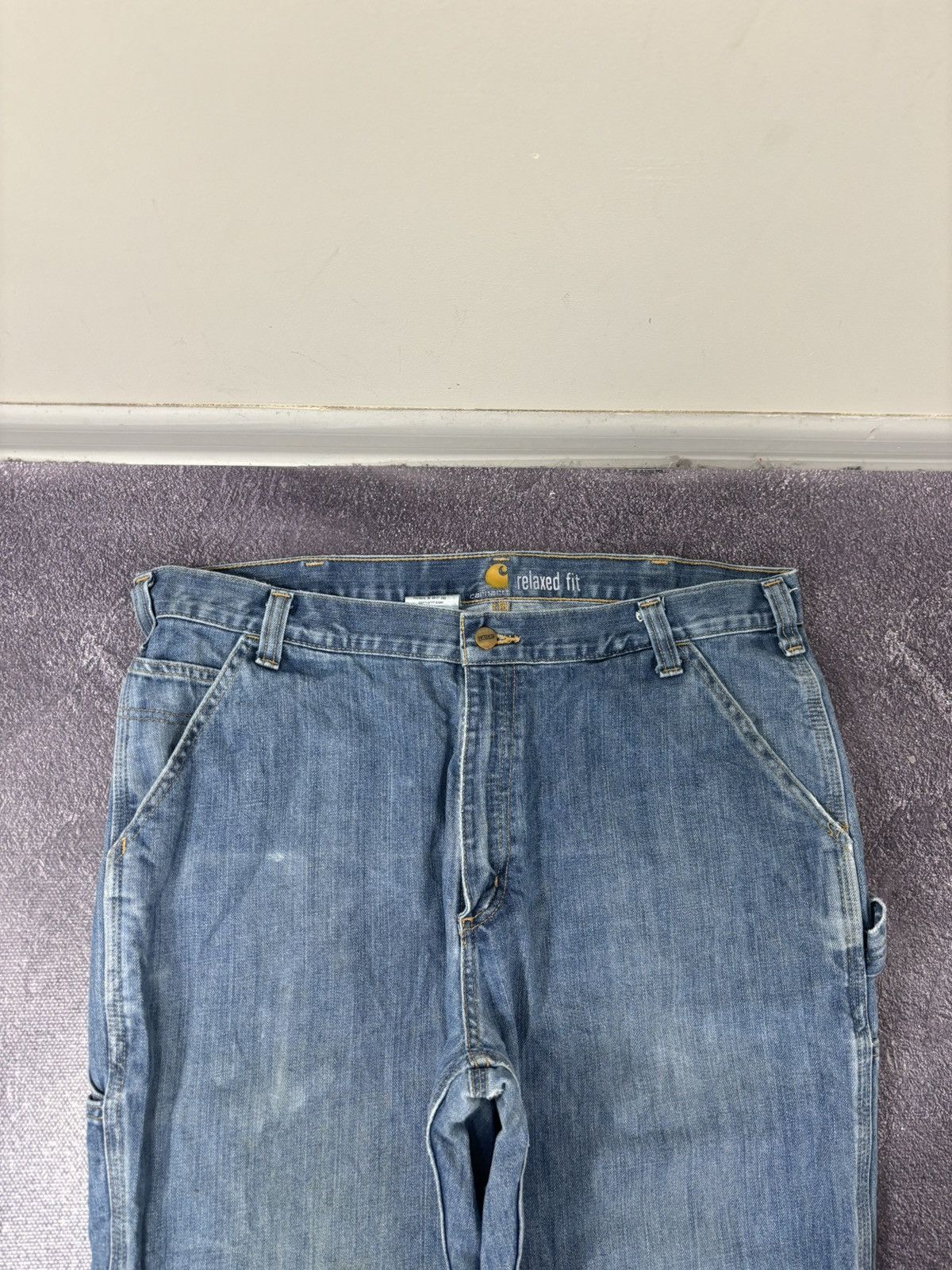 Carhartt Vintage Carhartt Y2K Hype Relaxed Fit Faded Work Denim Jeans Size US 38 / EU 54 - 12 Thumbnail