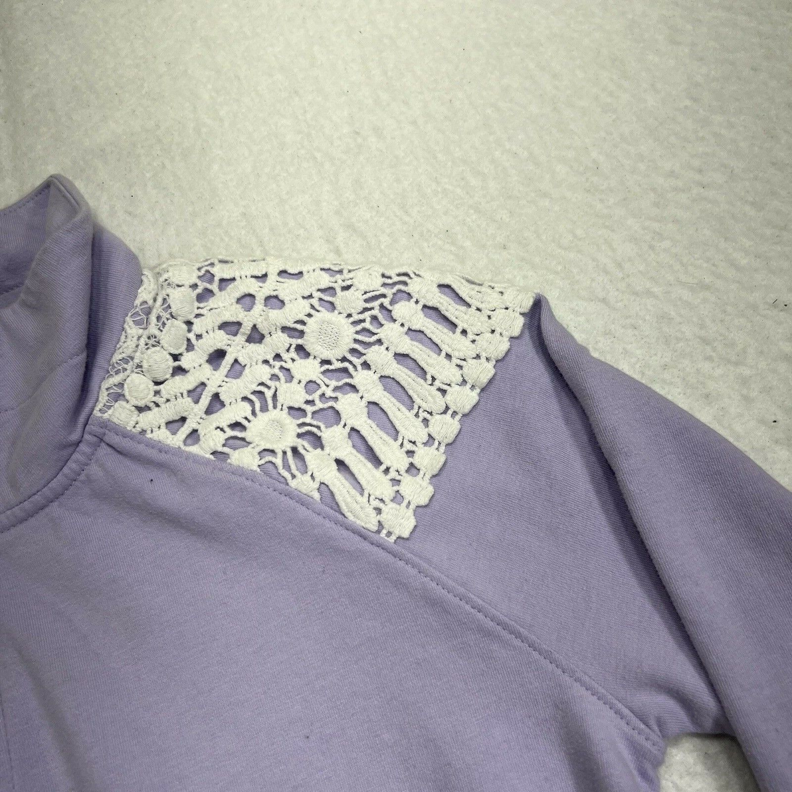 Lilly Pulitzer Lilly Pulitzer Purple 1/2 Zip Lightweight Sweatshirt Lace Size XS / US 0-2 / IT 36-38 - 5 Thumbnail