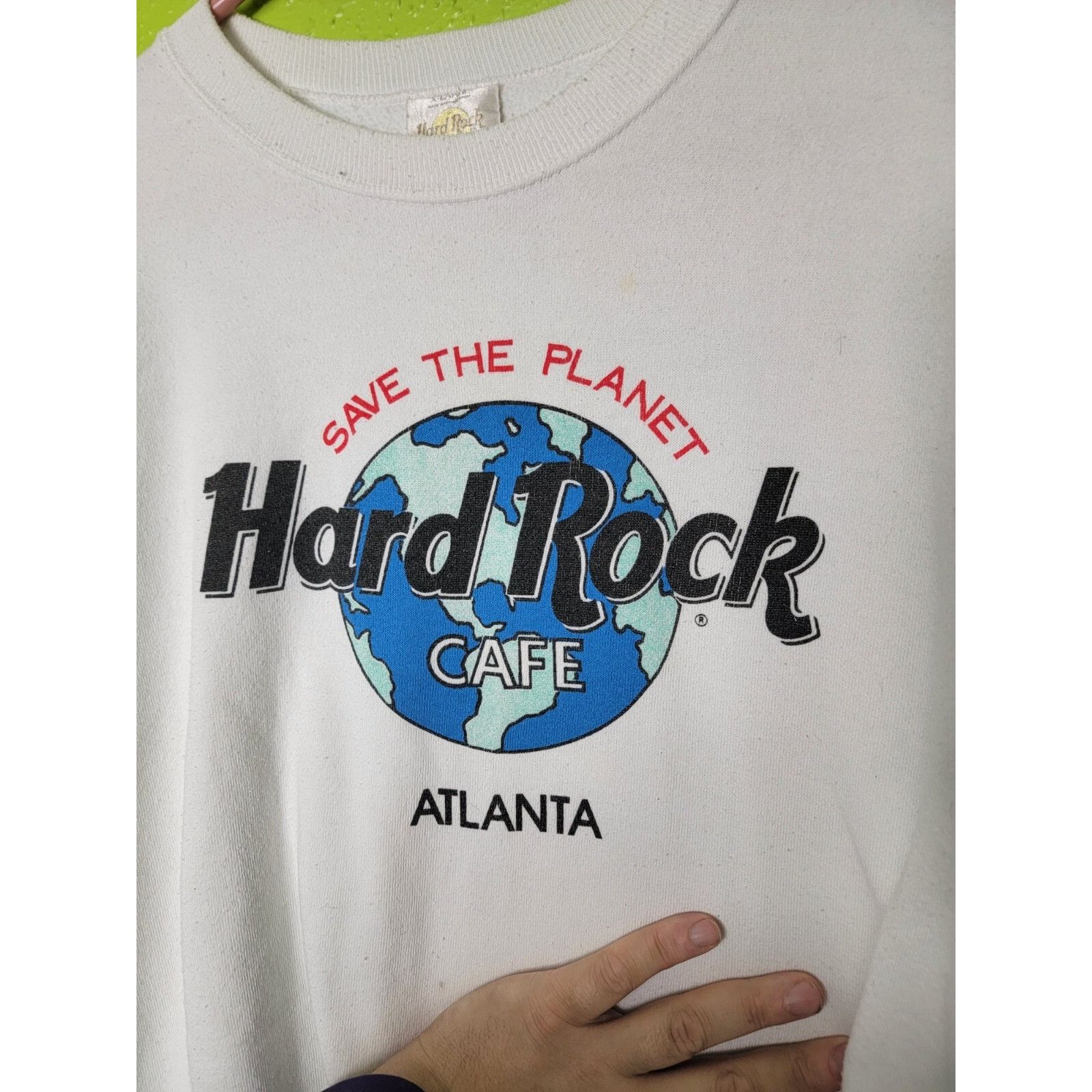 Hard Rock Cafe VINTAGE Hard Rock Cafe Sweatshirt Save the Planet Atlanta Pu Size US XL / EU 56 / 4 - 2 Thumbnail