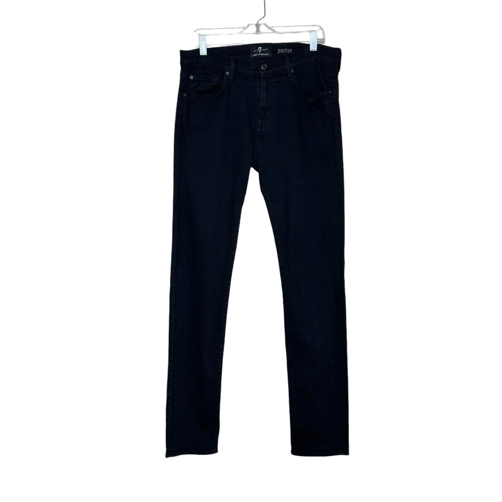 7 For All Mankind 7 for all mankind paxtyn black straight legs jeans size 34 Size US 34 / EU 50 - 9 Thumbnail