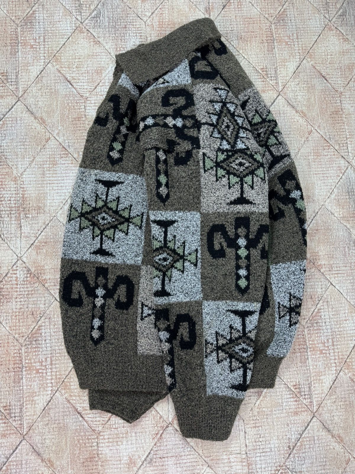 Japanese Brand × Vintage Vintage Button Up Sweater Aztec Knit Italy Avant Garde Size US M / EU 48-50 / 2 - 6 Thumbnail