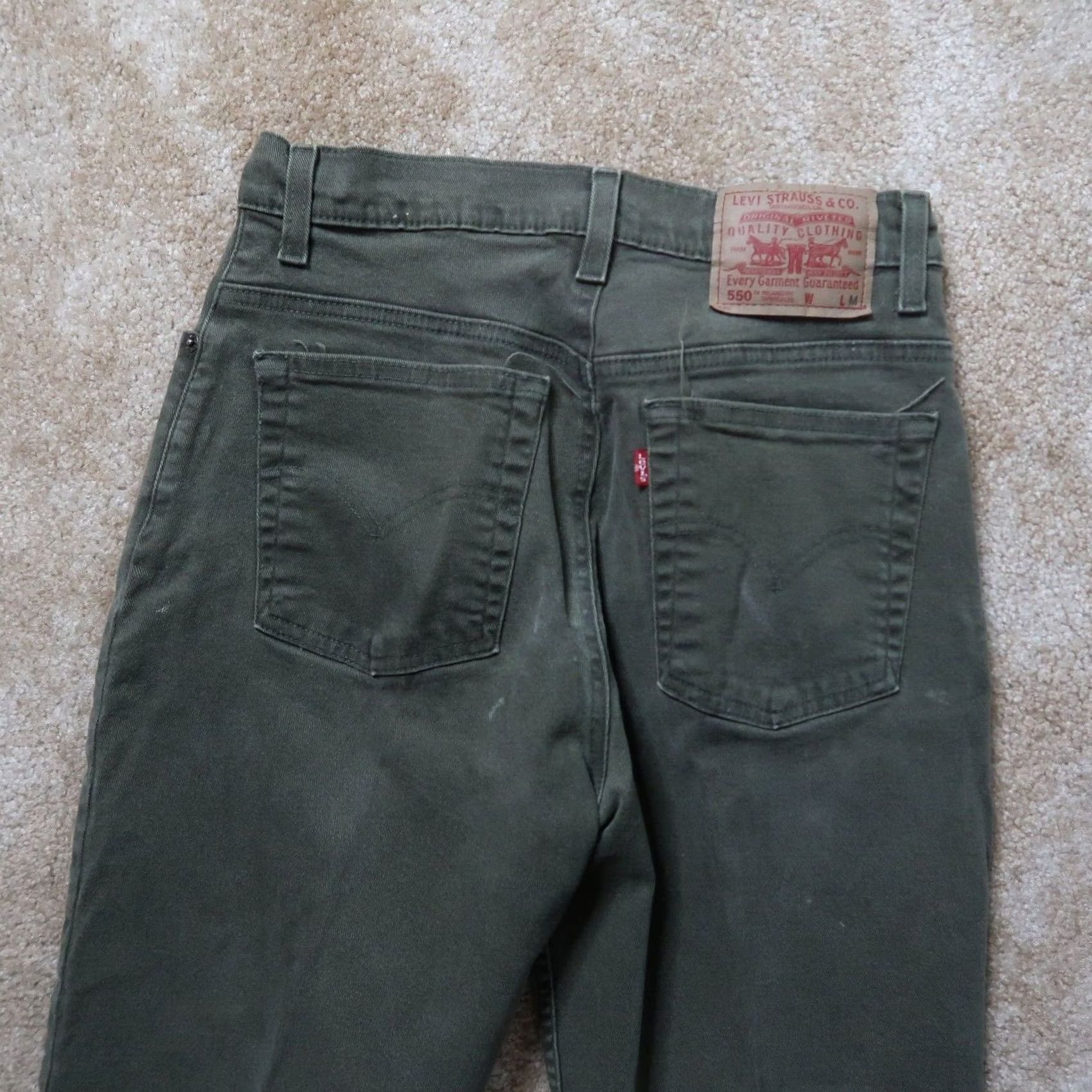 Levi's VINTAGE Levi's 550 Relaxed Tapered Jeans Women's 28 Green Denim High rise 90s American Classic Jeans Womens Size 28" / US 6 / IT 42 - 6 Thumbnail