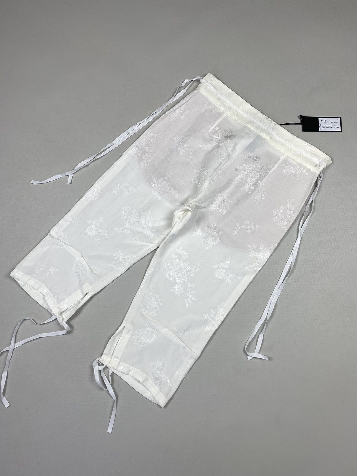 Ann Demeulemeester Ann Demeulemeester linen blend patterned cropped pants Size 25" / US 0 / IT 36 - 24 Thumbnail