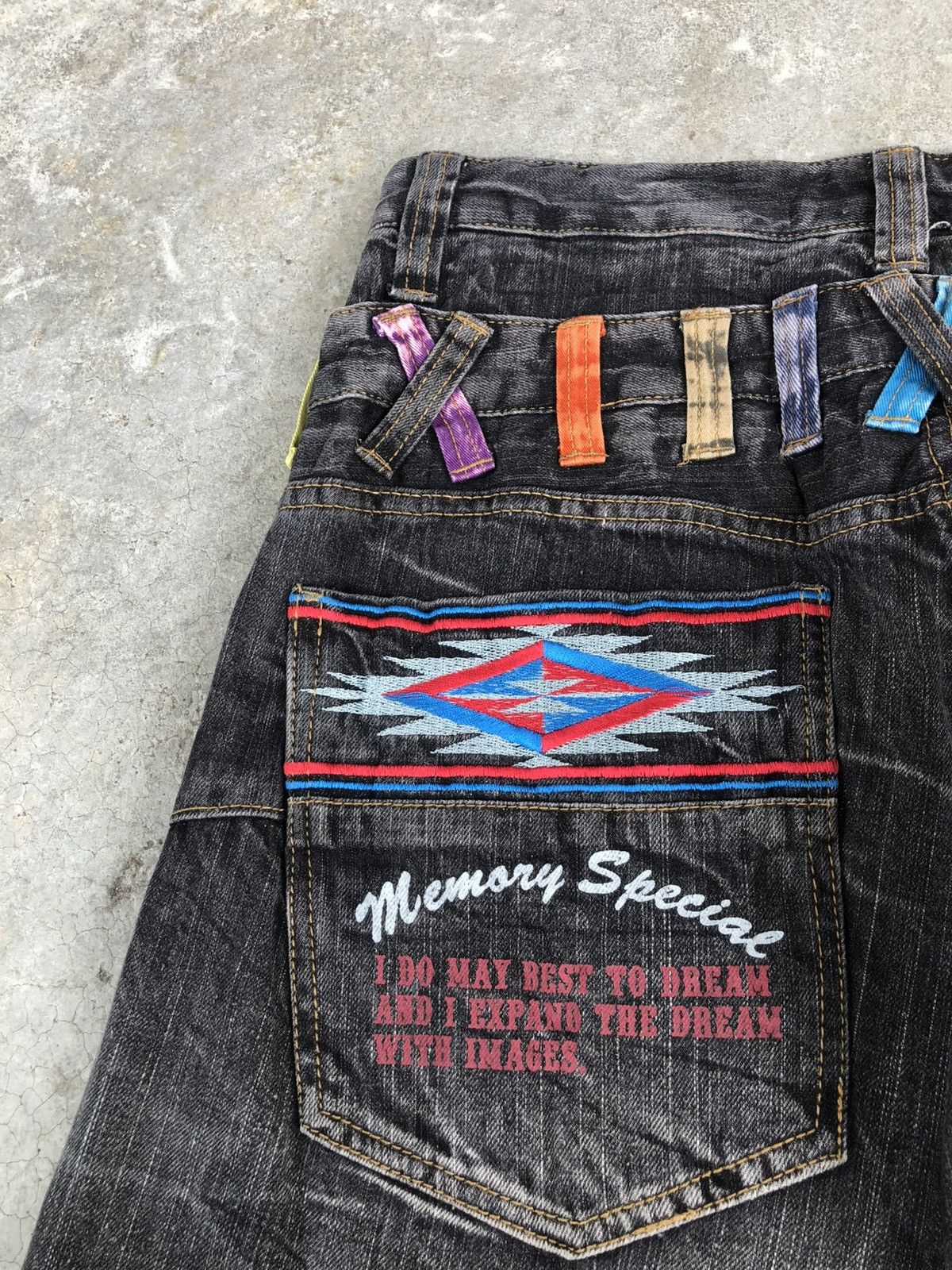 Kapital Navajo Embroidered Memory Special Double Waist Distressed Size US 31 - 18 Thumbnail