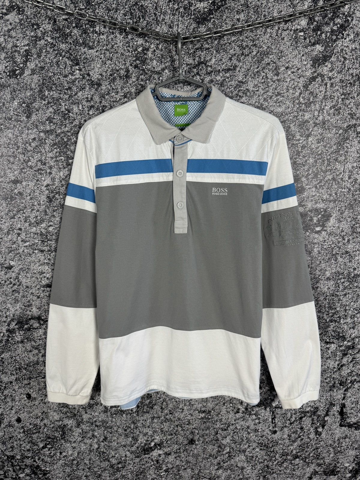 Hugo Boss BOSS Hugo Boss Long Sleeve Polo Shirt Golf Championship Sz L Size US L / EU 52-54 / 3 - 1 Thumbnail