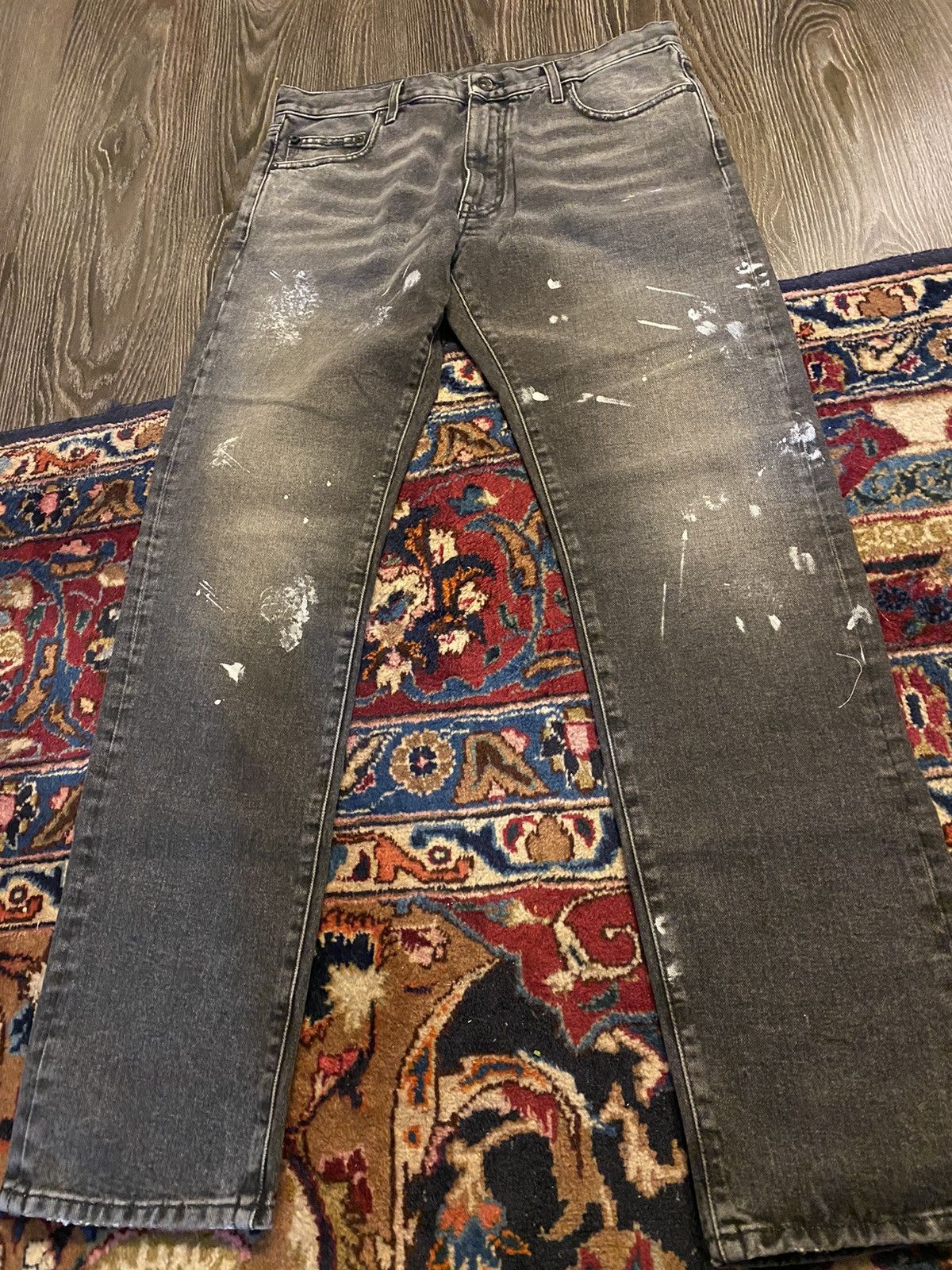 Off-White × Virgil Abloh Painter Slim Diagonal Embroidered Denim Size US 34 / EU 50 - 1 Thumbnail