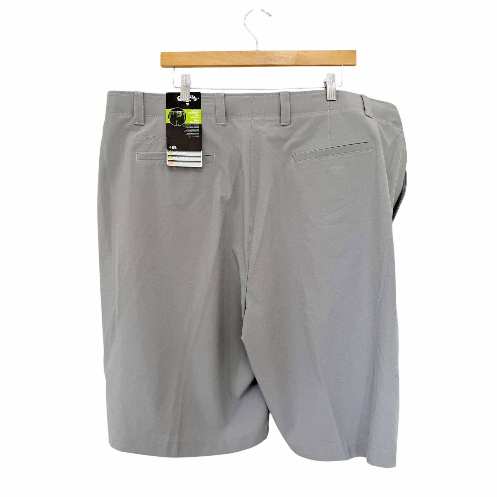 Callaway Callaway Gray Stretch Waistband Flat Front Chino Shorts 46B Size US 44 / EU 60 - 6 Thumbnail