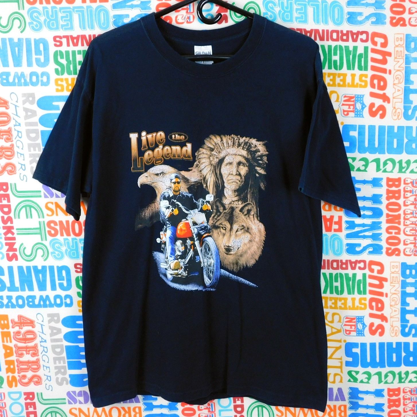 Gildan Y2K Live The Legend Bike Week T Shirt Size L Eagle Biker Size US L / EU 52-54 / 3 - 1 Thumbnail
