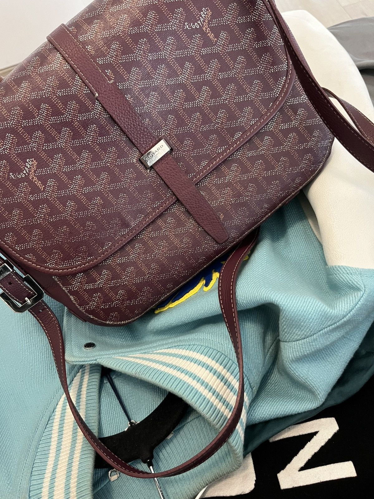 Goyard GOYARD BELVEDERE MESSENGER PM BAG BURGUNDY CANVAS Size ONE SIZE - 2 Thumbnail