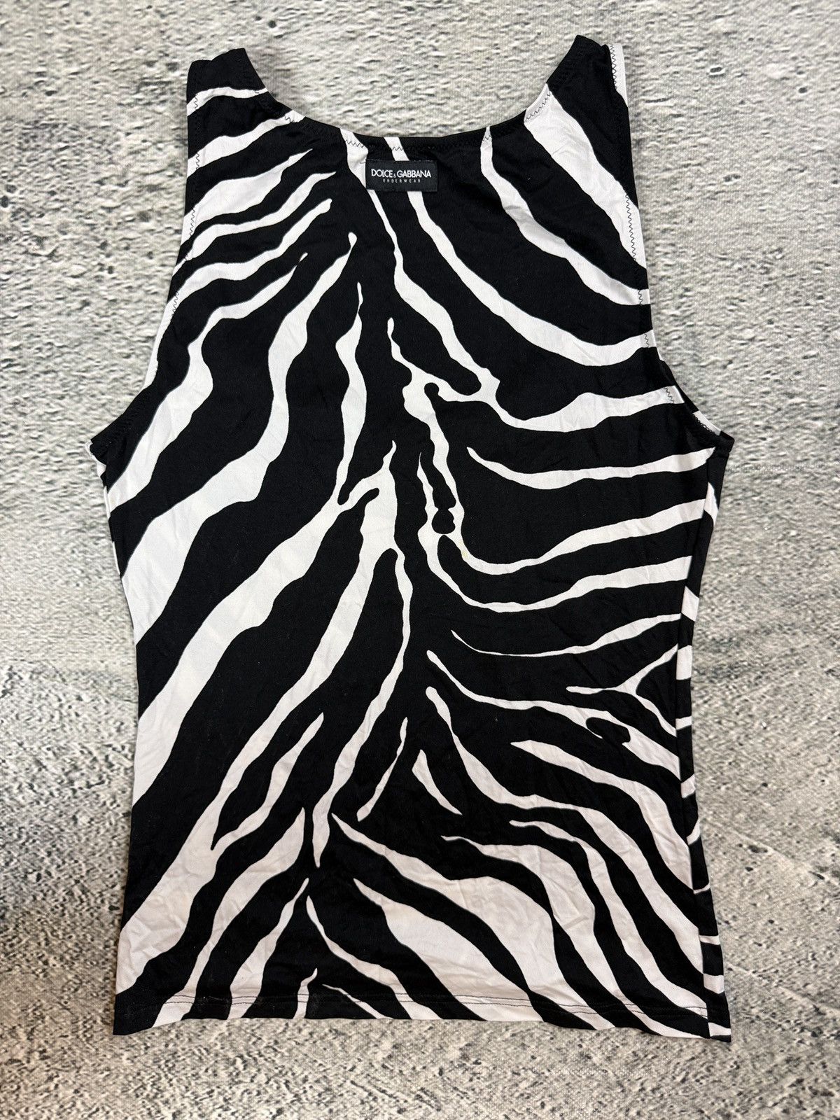 Dolce & Gabbana Dolce & Gabbana Intimo Zebra Printed tank top sleeveless Size XS / US 0-2 / IT 36-38 - 3 Thumbnail