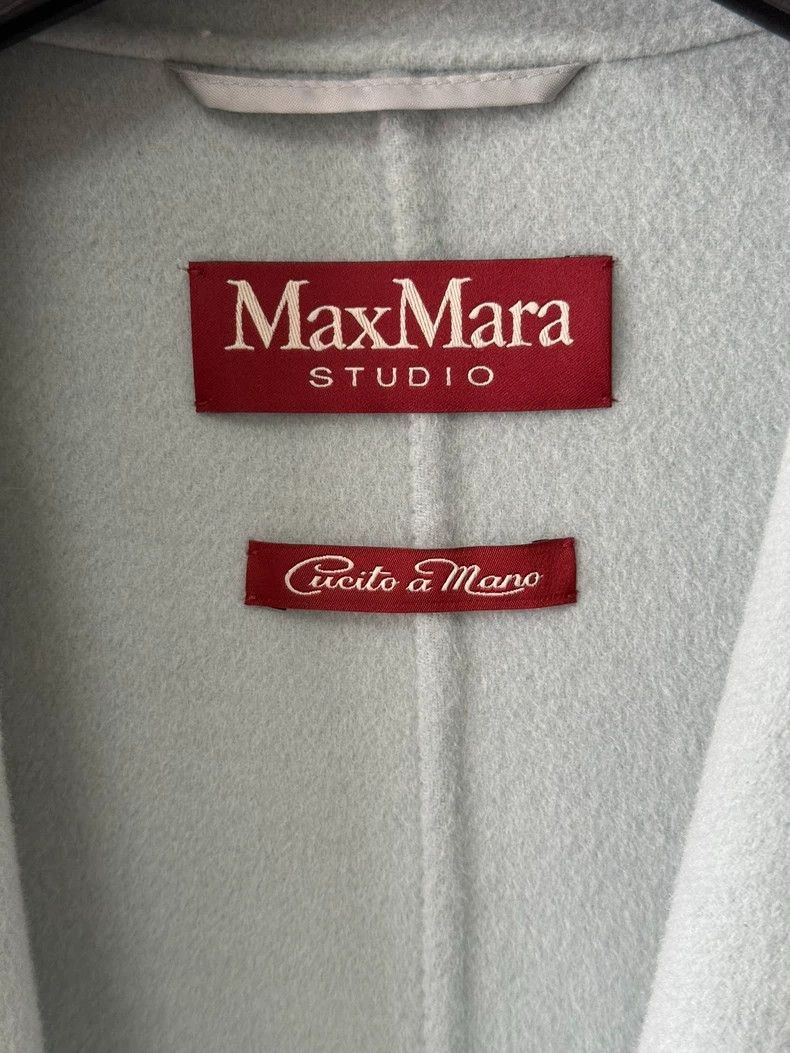 Max Mara Max Mara Light blue long wool coat with red label Size M / US 6-8 / IT 42-44 - 2 Thumbnail