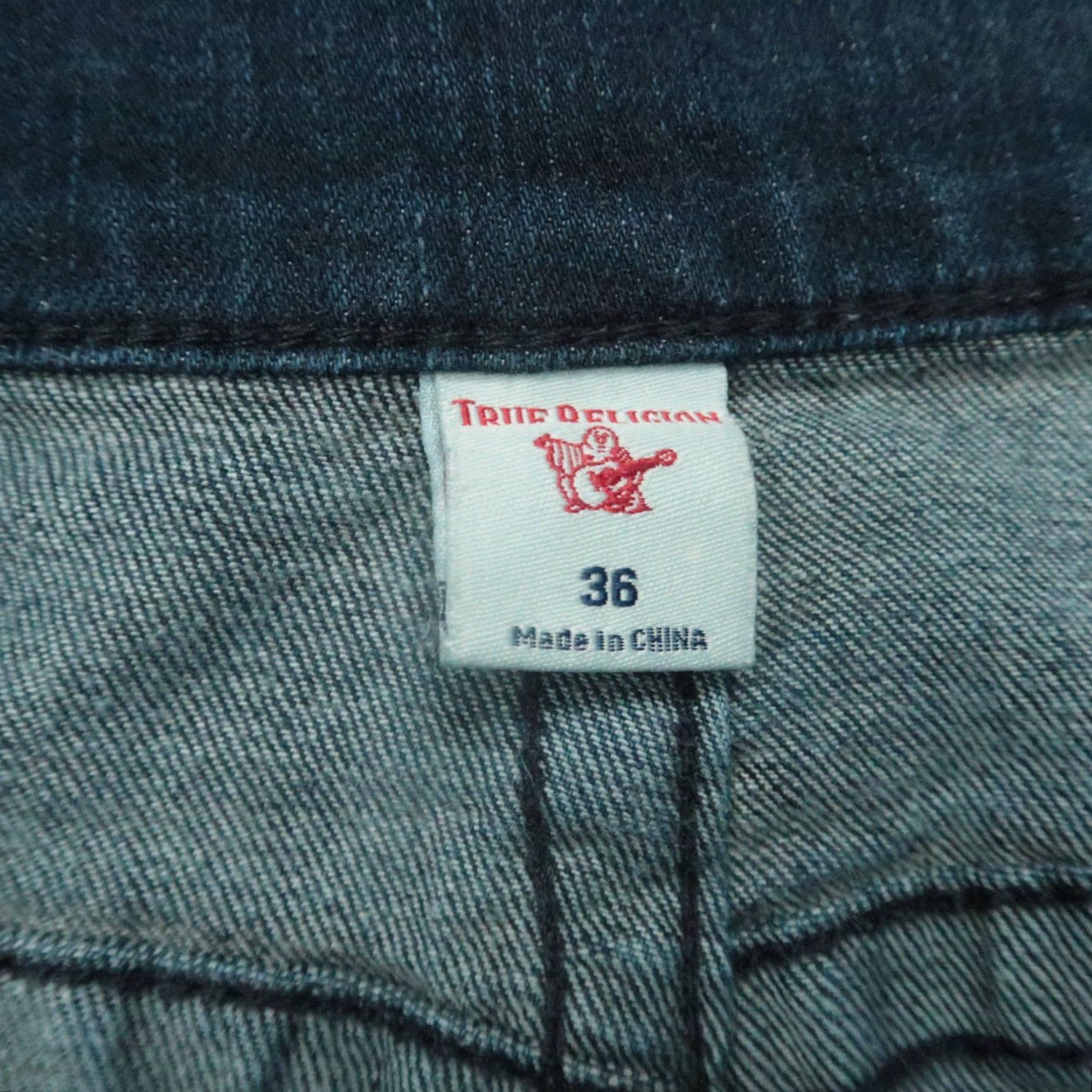 True Religion True Religion Shorts Mens 36 Blue Ricky Relaxed Straight Flaps Cut Off Dark Wash Size US 36 / EU 52 - 3 Thumbnail