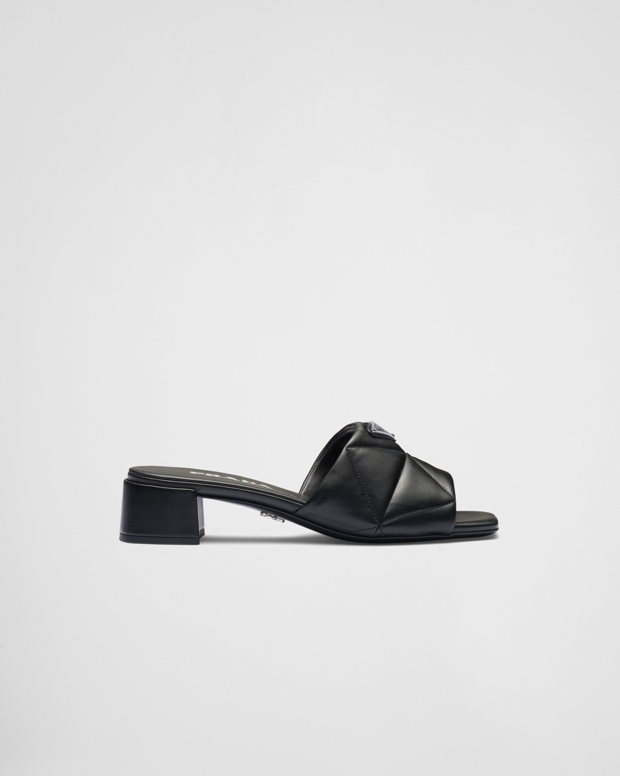 Prada oc11z0625 Quilted Nappa Slides Sandals in Black Size US 11 / IT 41 - 2 Thumbnail