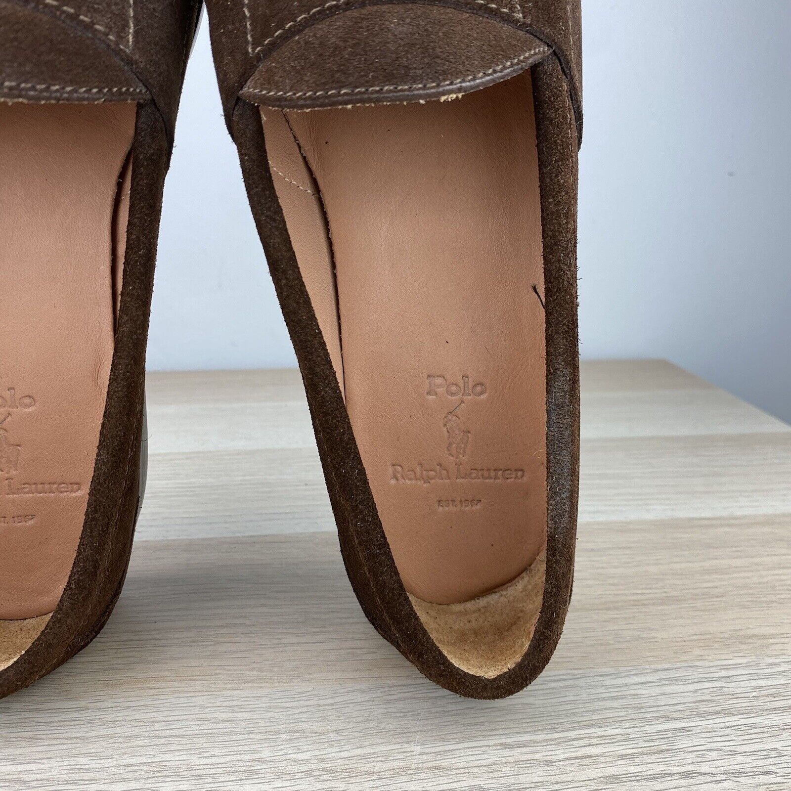 Polo Ralph Lauren Vintage Polo Ralph Lauren Suede Crest Loafers Leather 11.5D Size US 11.5 / EU 44-45 - 12 Thumbnail