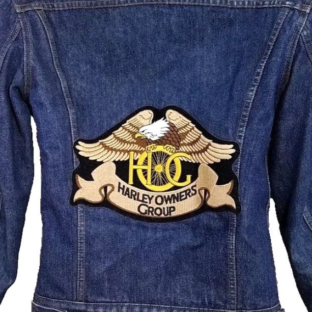 Levi's VINTAGE Harley Owners Group Levis Denim Trucker Jacket Mens Small Blue 80s Size US S / EU 44-46 / 1 - 2 Thumbnail
