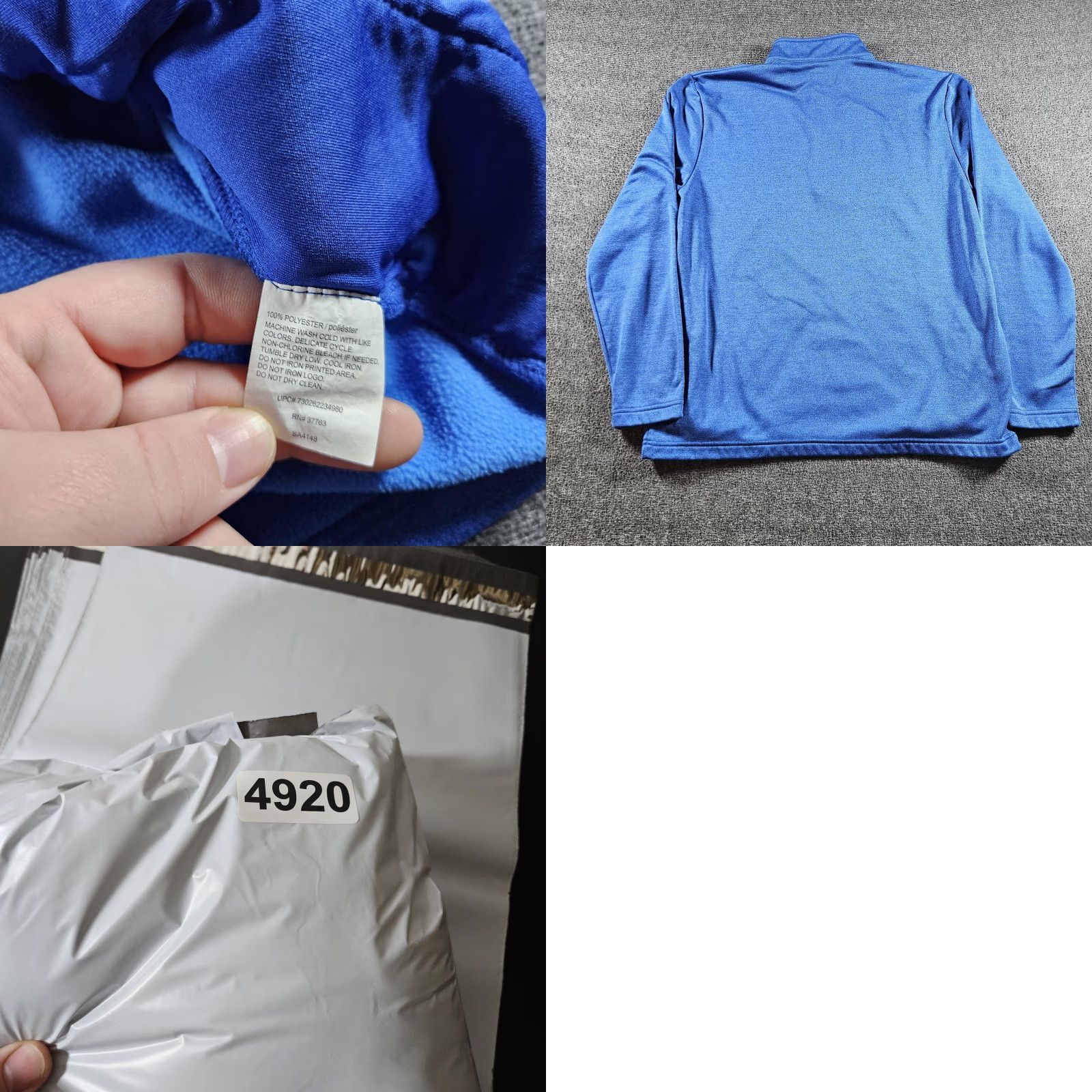 Callaway Callaway Pullover Mens Large Blue 1/4 Zip Mock Neck Golf Fleece Pocket Chest Long Sleeve Size US L / EU 52-54 / 3 - 8 Thumbnail