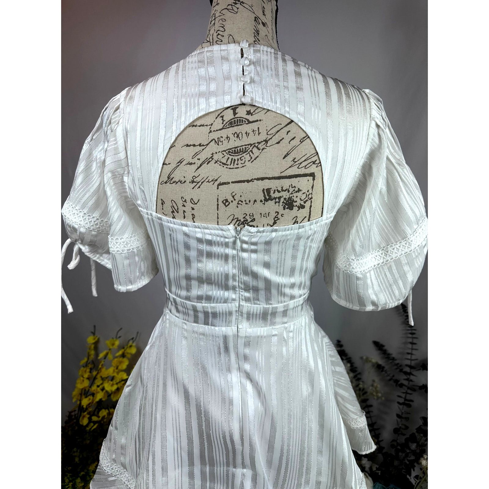 Other Lulu's Adorable Essence Striped Mini Dress White XS Size XS / US 0-2 / IT 36-38 - 18 Thumbnail