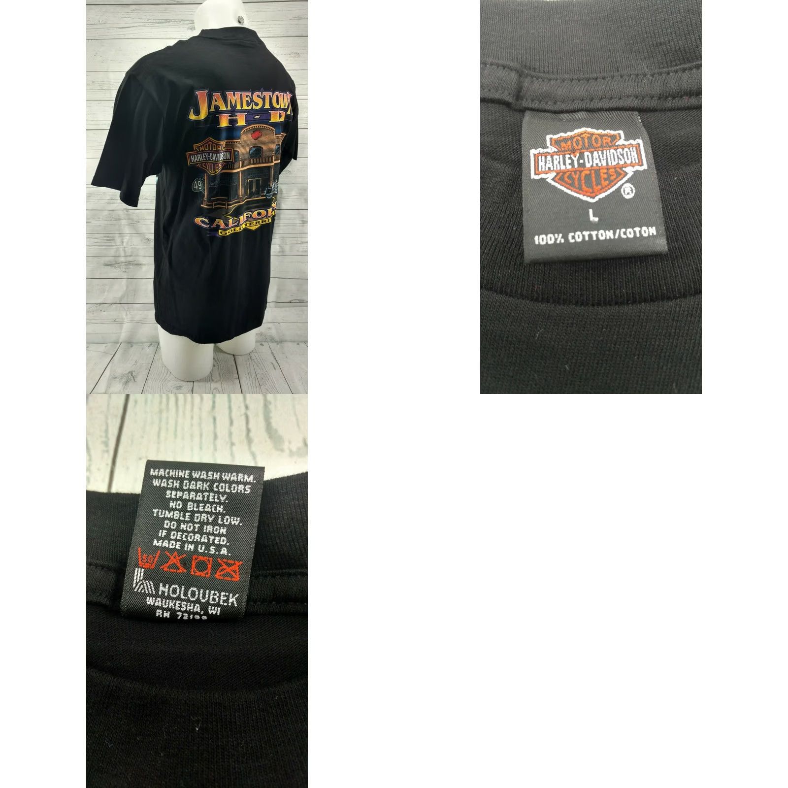 Harley Davidson VINTAGE Harley-Davidson Shirt California Jamestown Men L Black Shirt Mens L Harley-Davidson California Jamestown Shirt Black L Men Size US L / EU 52-54 / 3 - 8 Thumbnail