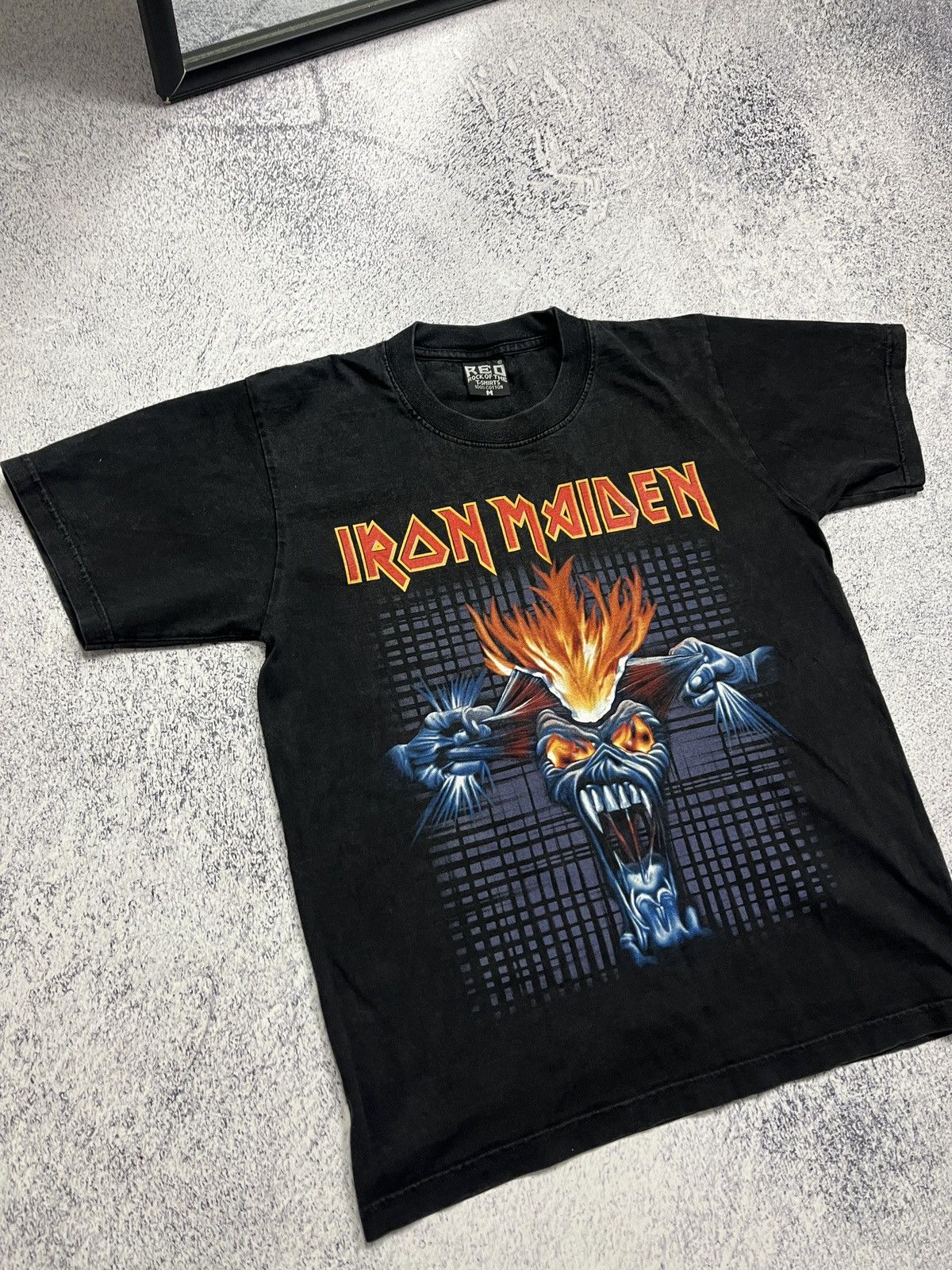 Band Tees × Iron Maiden Crazy Iron Maiden Overprint Double Sided Rock T Shirt Y2k Size US M / EU 48-50 / 2 - 4 Thumbnail