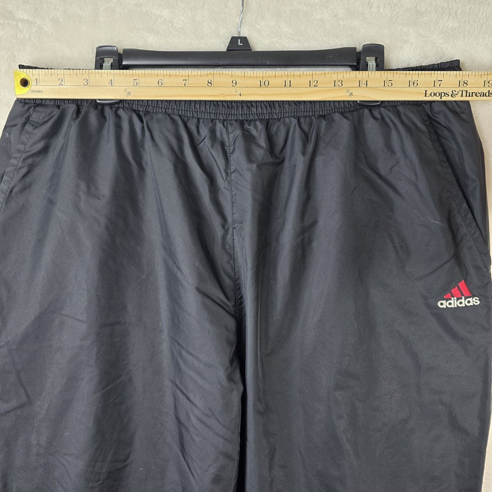 Adidas Vintage Adidas Pants Large Black Red Track Windbreaker Size US 36 / EU 52 - 12 Thumbnail
