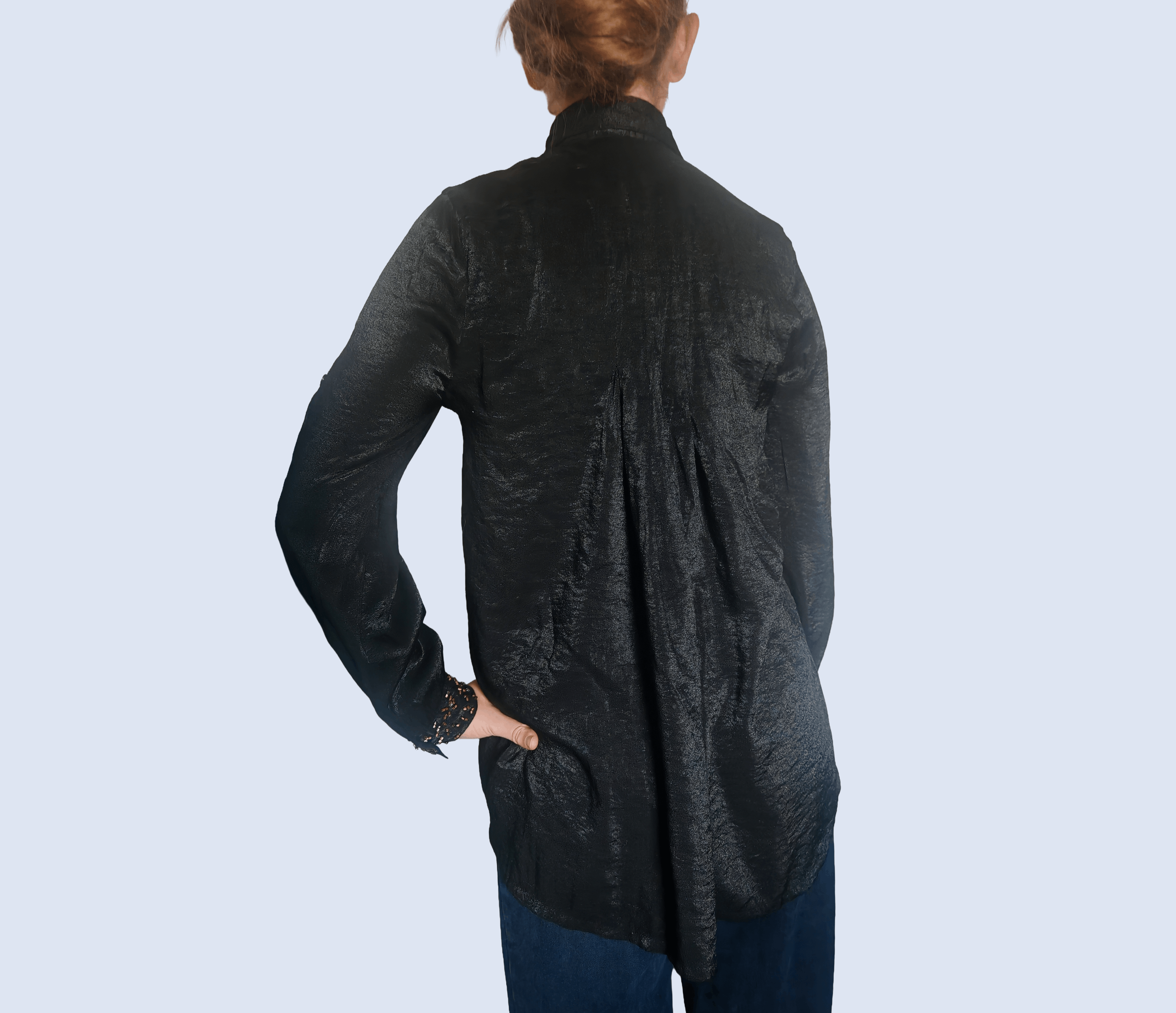 Other Vintage OCCO Roll-up Sleeves Pleated Front Beaded Shirt Size L / US 10 / IT 46 - 2 Thumbnail