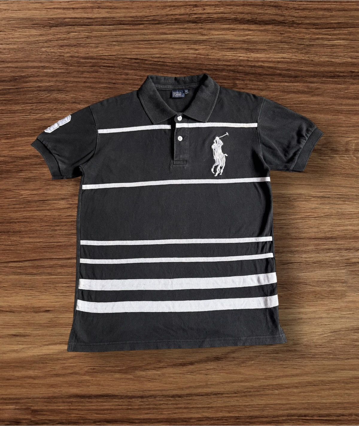 Designer Polo Ralph Lauren Big Logo Striped Polo Tee Size US M / EU 48-50 / 2 - 1 Thumbnail