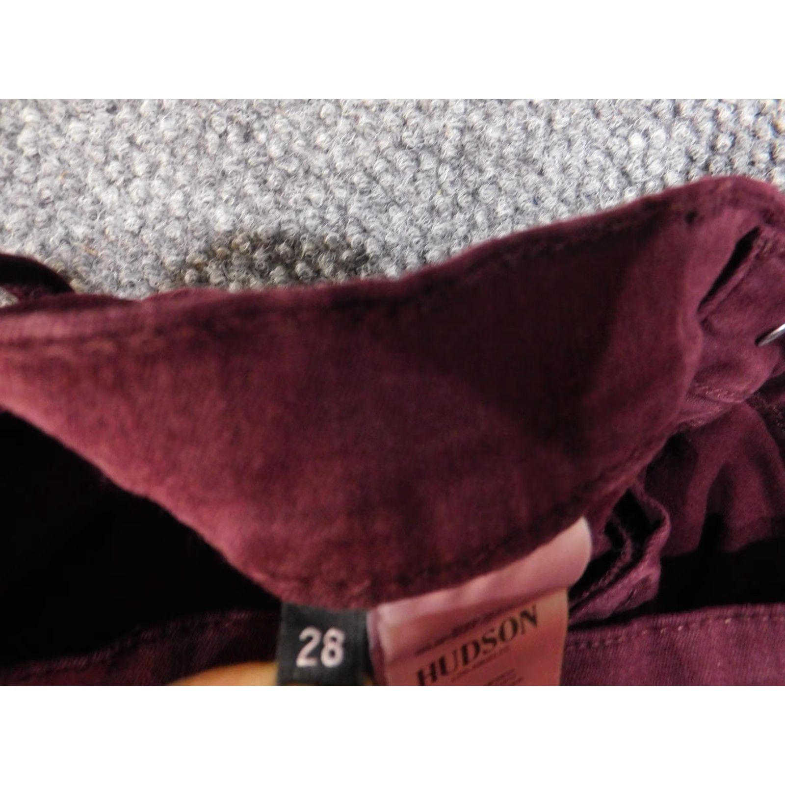 Hudson Hudson Krista Super Skinny Jeans Womens 28 Burgundy Stretch Corduroy Pants L34 Size 28" / US 6 / IT 42 - 6 Thumbnail
