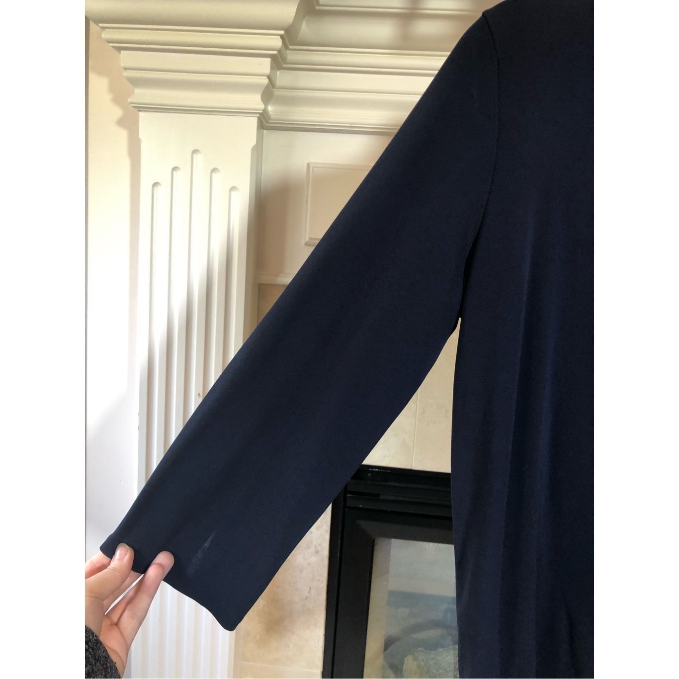 DKNY DKNY Women’s Navy Blue 3/4 Sleeve V Neck Blouse Size M Size M / US 6-8 / IT 42-44 - 3 Thumbnail