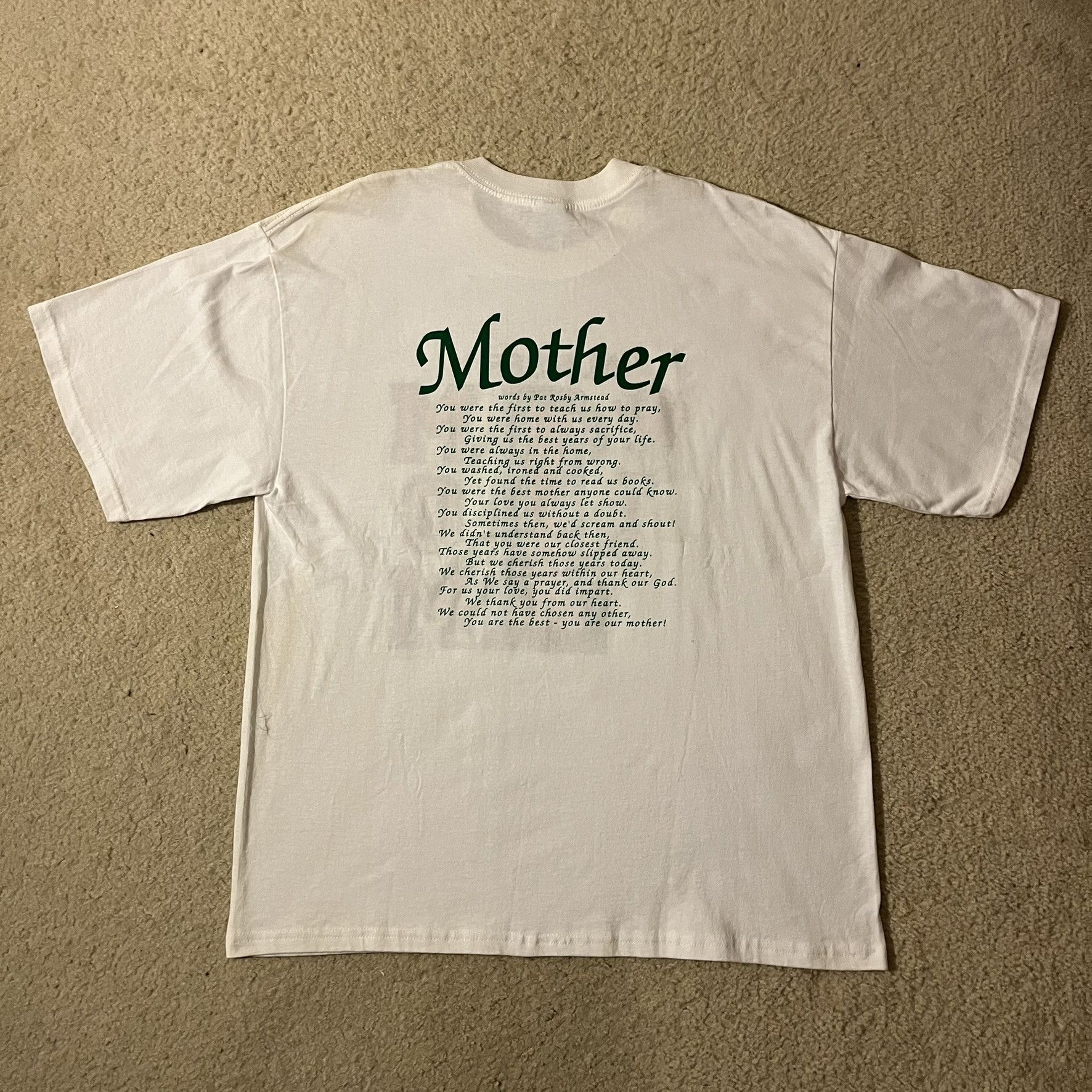 Gildan VTG 90s Number One Mom Poem Rose Mothers' Day Tee Size XL / US 12-14 / IT 48-50 - 2 Thumbnail