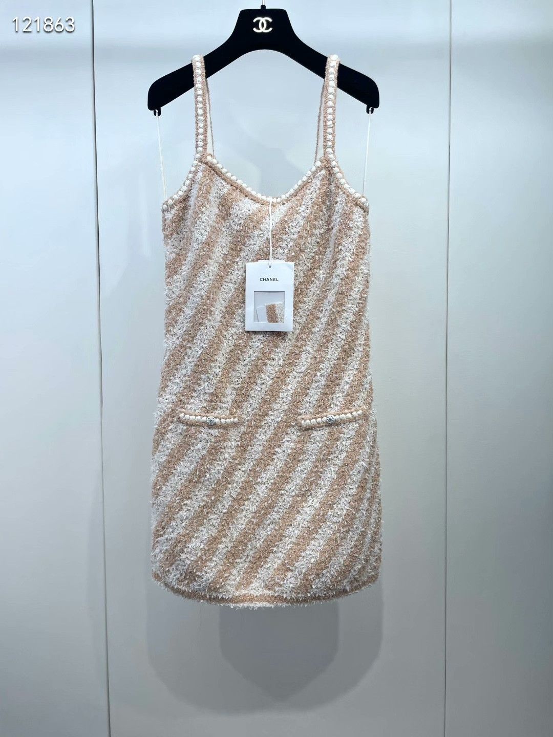 Chanel Chanel Orange Diagonal Stripe Knit Dress Size S / US 4 / IT 40 - 1 Thumbnail