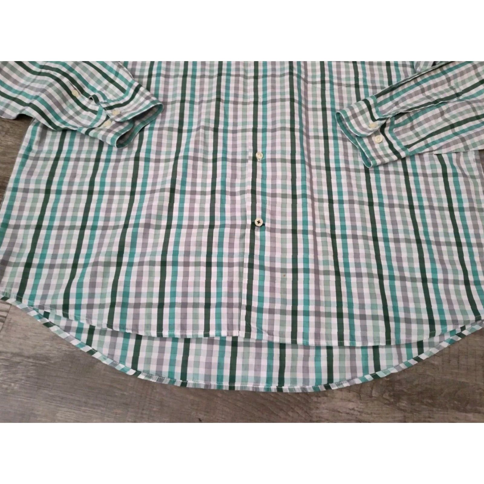Lacoste VINTAGE? No — Lacoste Modern Fit Button-Down Shirt Mens 45 Green Plaid Long Sleeve Cotton Casual Mens Size 45 Green Plaid Preppy Lacoste Shirt Size US XXL / EU 58 / 5 - 2 Thumbnail