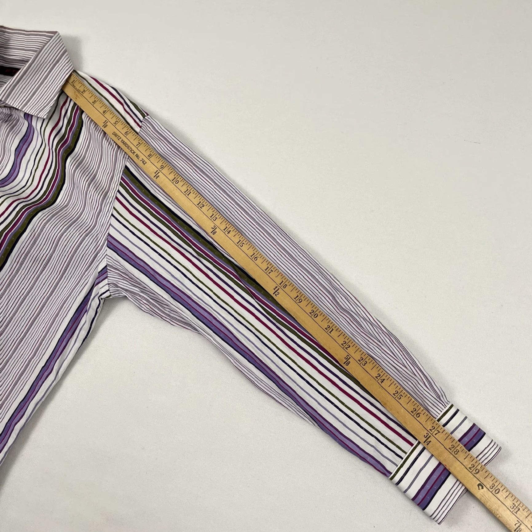 Etro ETRO Milano Shirt Sz 42 MultiColor Striped Dress Up Preppy Casual Italy L/S Mens Size US XL / EU 56 / 4 - 6 Thumbnail