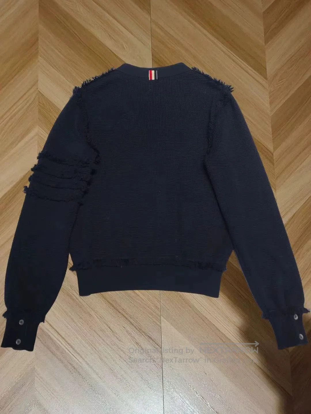 Thom Browne Thom Browne Navy Wool Cardigan with Fringes. Size US M / EU 48-50 / 2 - 2 Thumbnail