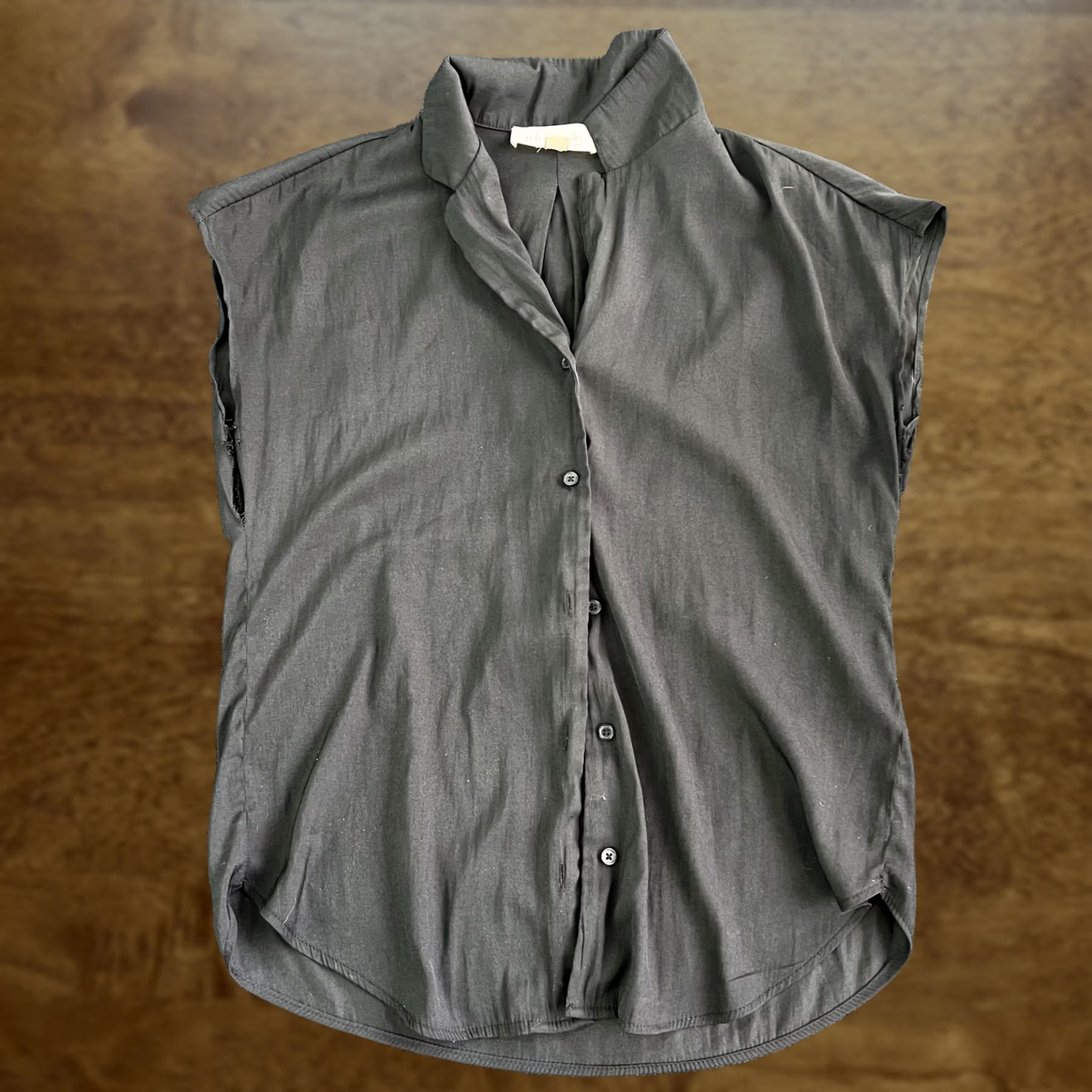 Vintage Philosophy Republic Shirt Womens XS Black Sleeveless Button Front Blouse Size XS / US 0-2 / IT 36-38 - 1 Thumbnail