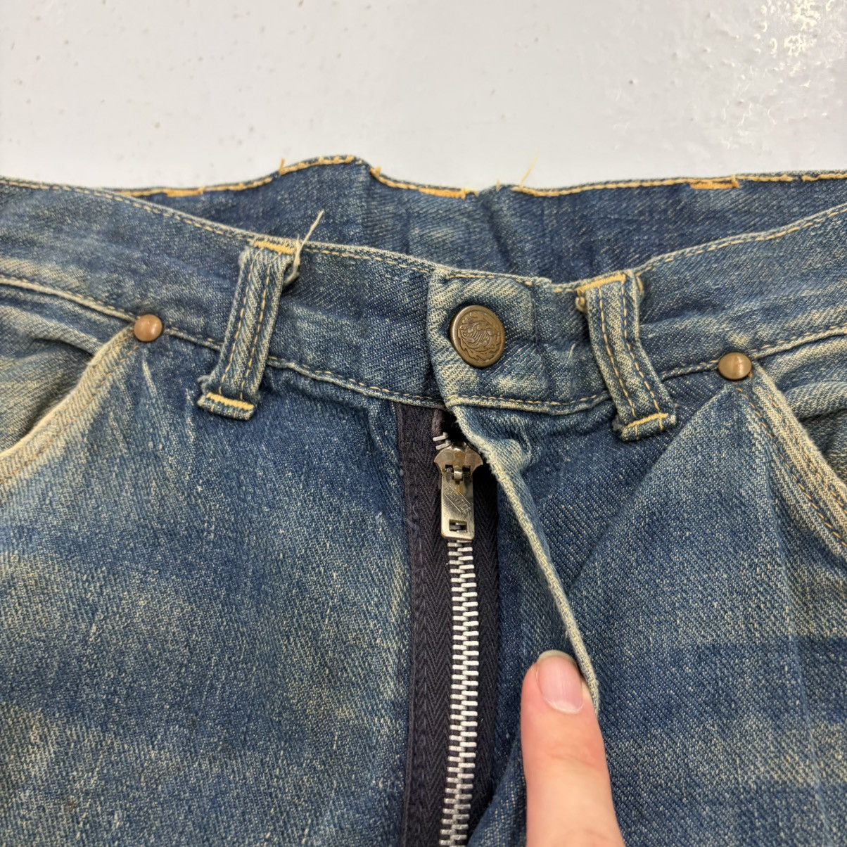 Other Vintage 50s Blue Distressed Workwear Jeans 24x23 Size 24" / US 00 / IT 34 - 2 Thumbnail